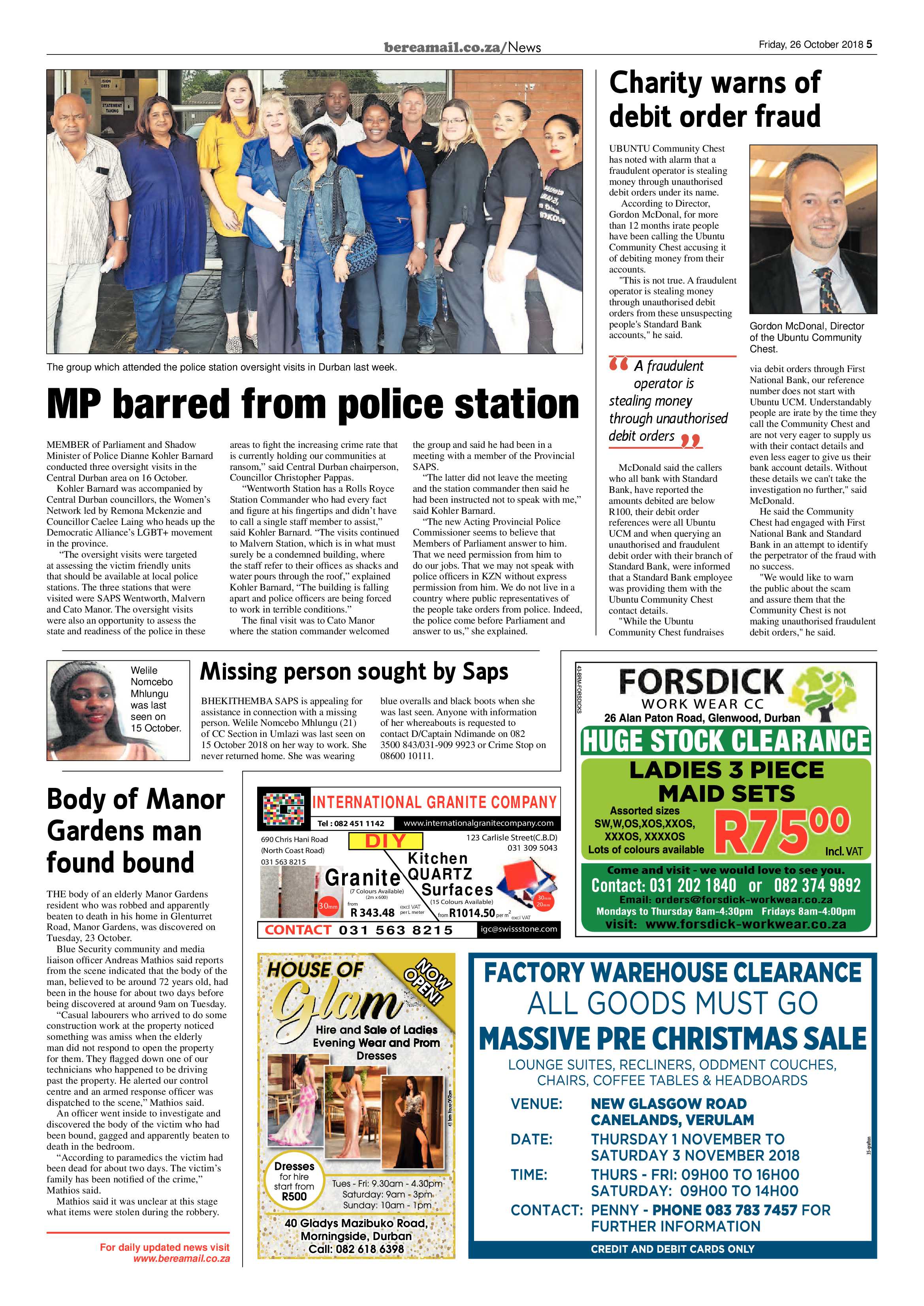 Berea Mail 26 October 2018 page 5