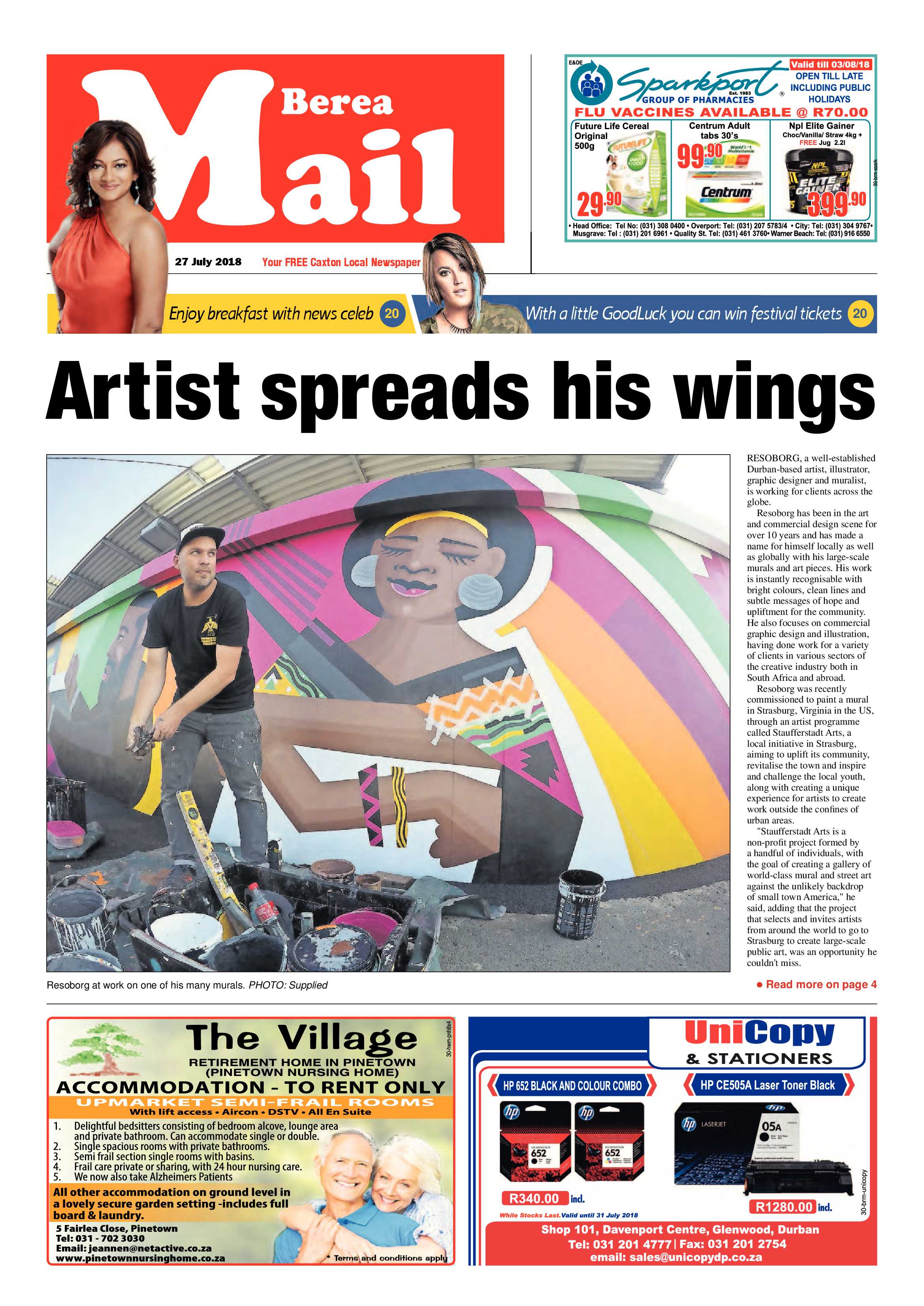 Berea Mail 27 July 2018 page 1