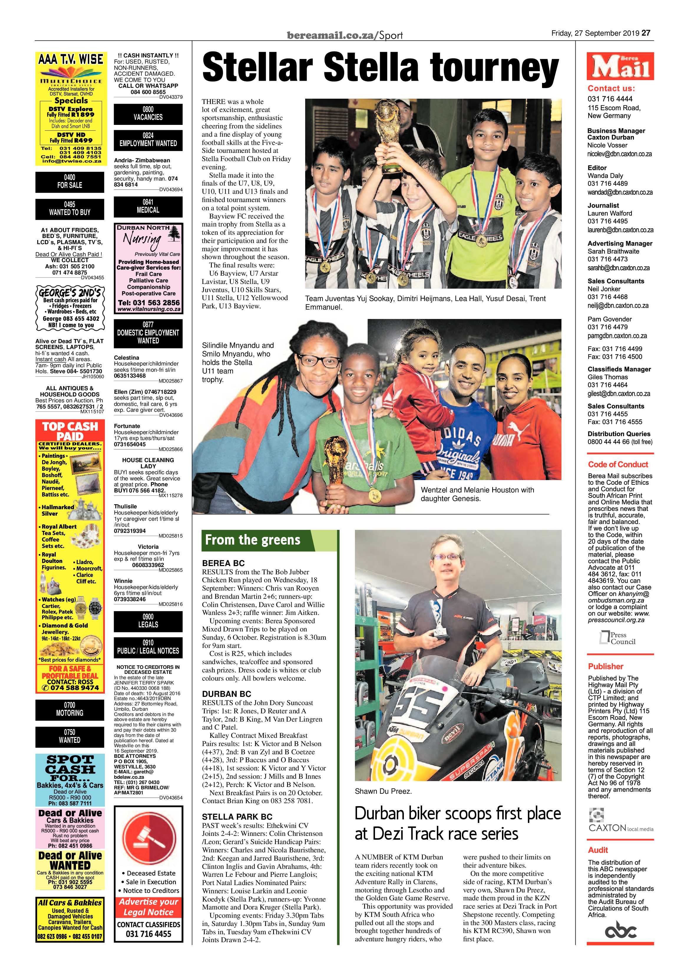 Berea Mail 27 September 2019 page 27