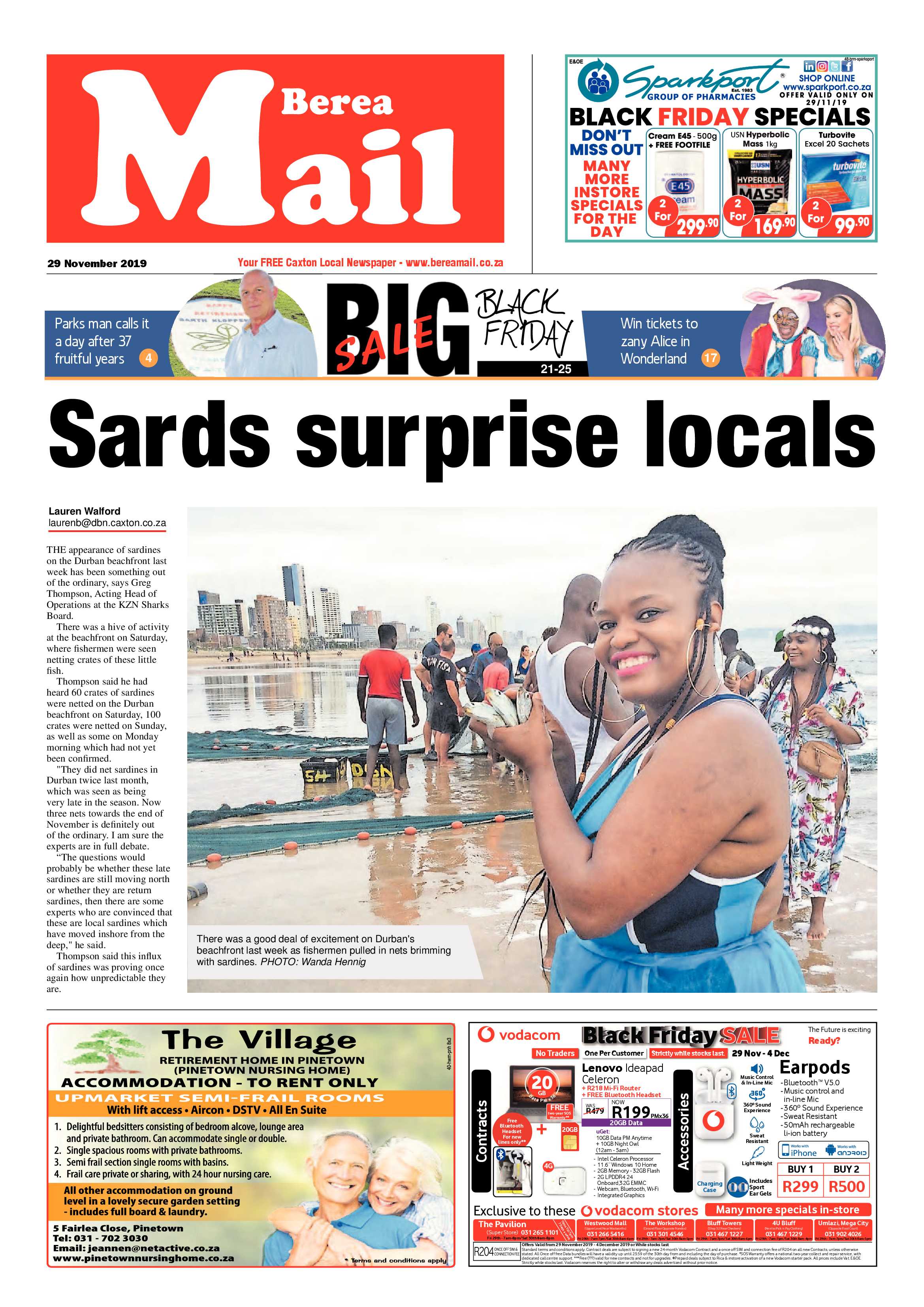 Berea Mail 29 November 2019 page 1
