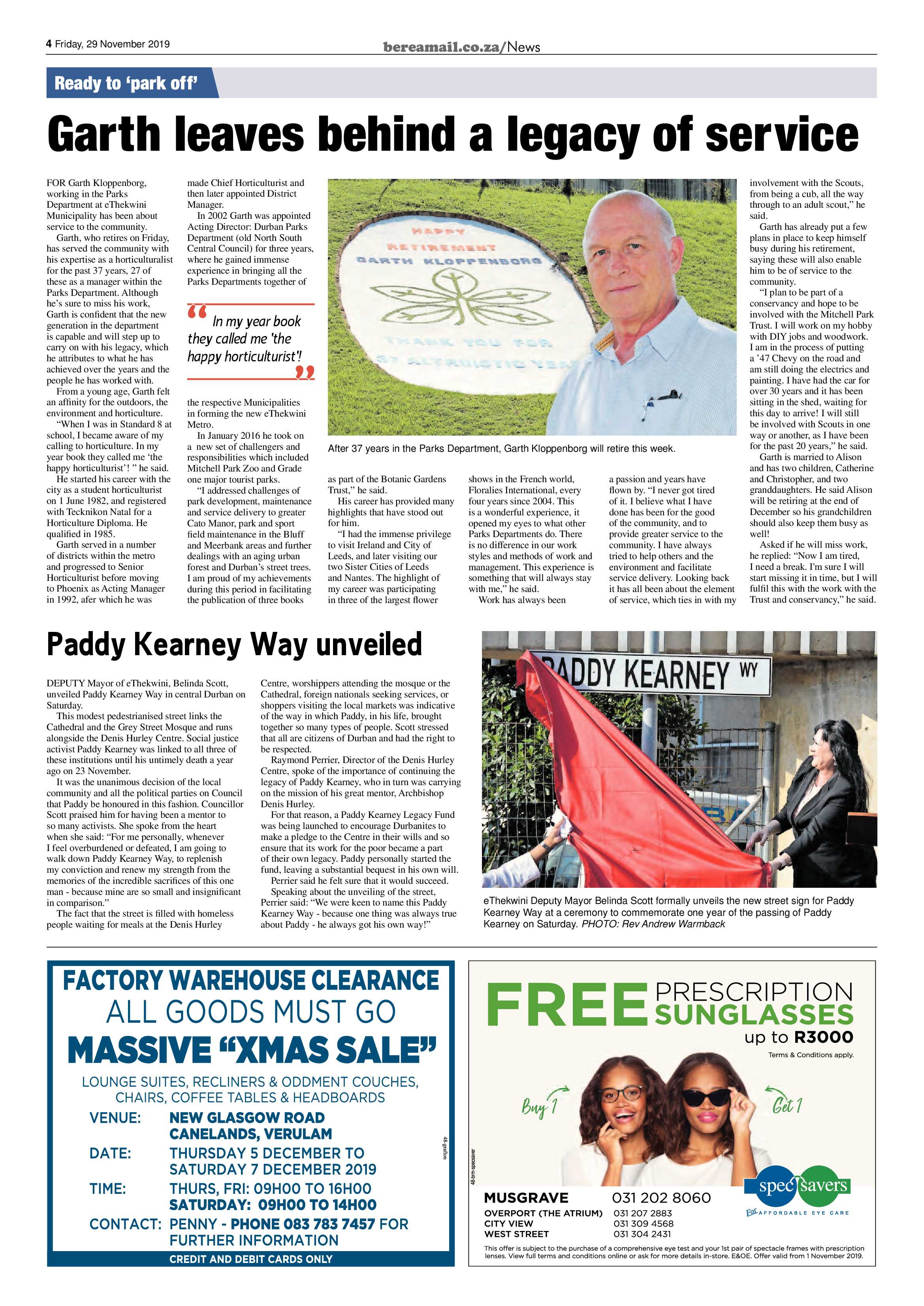 Berea Mail 29 November 2019 page 4