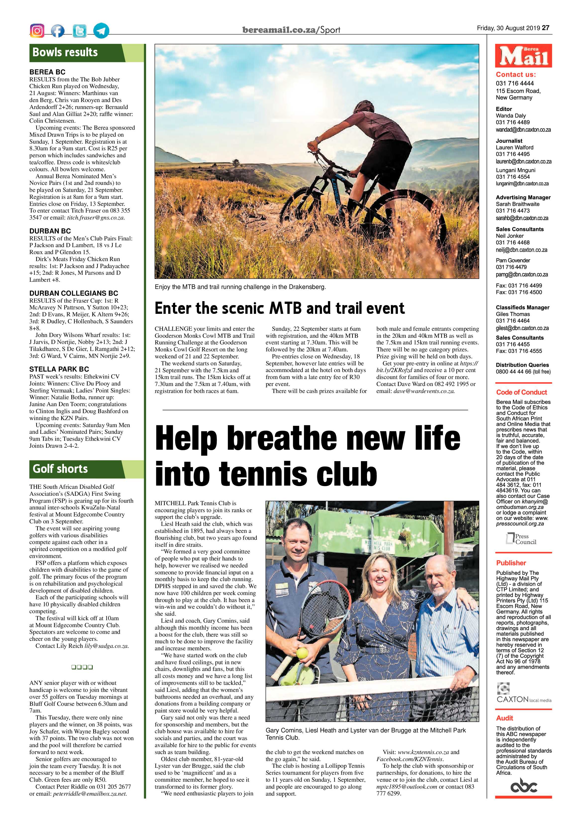 Berea Mail 30 August 2019 page 27