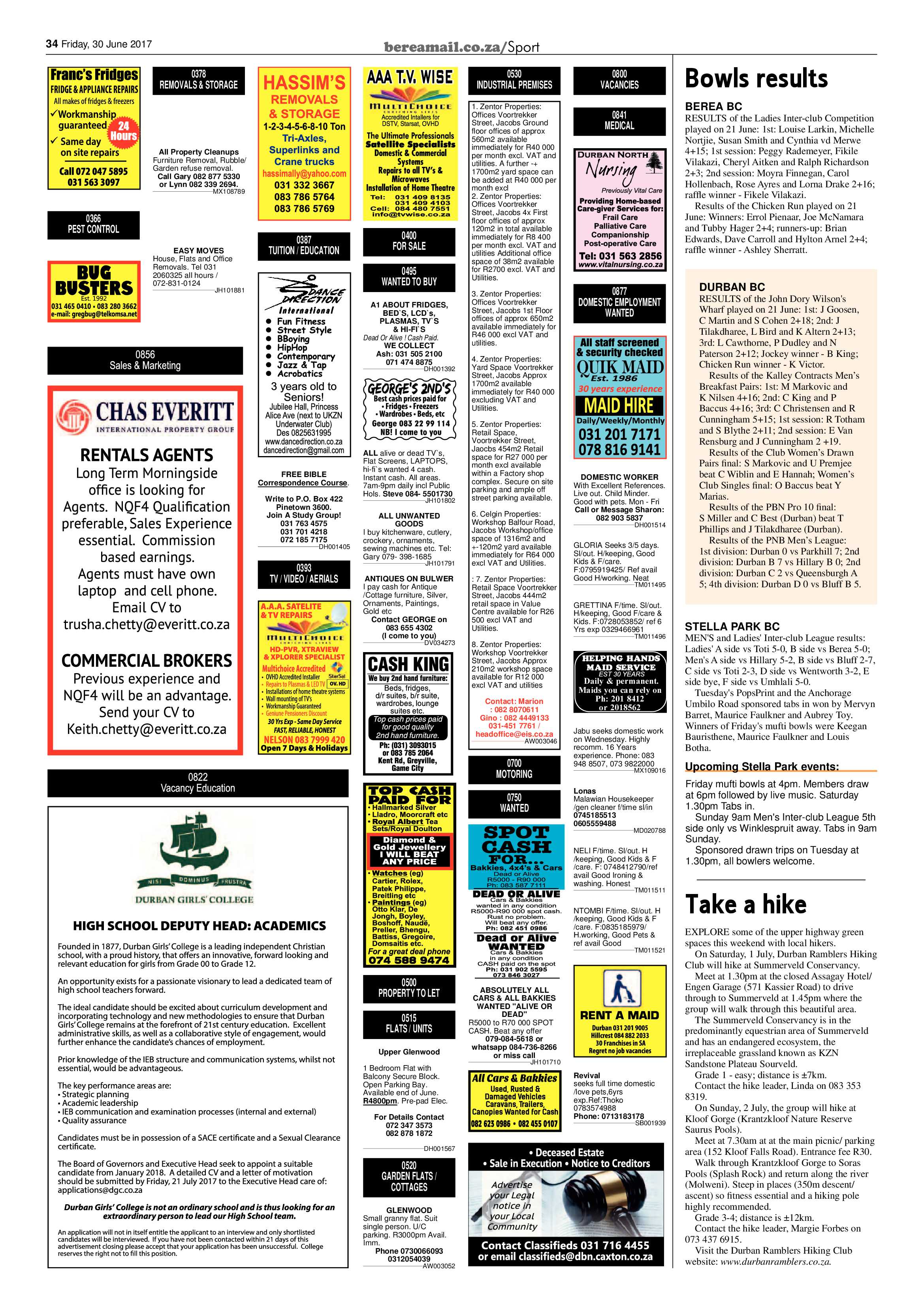 Berea Mail 30 June 2017 page 34