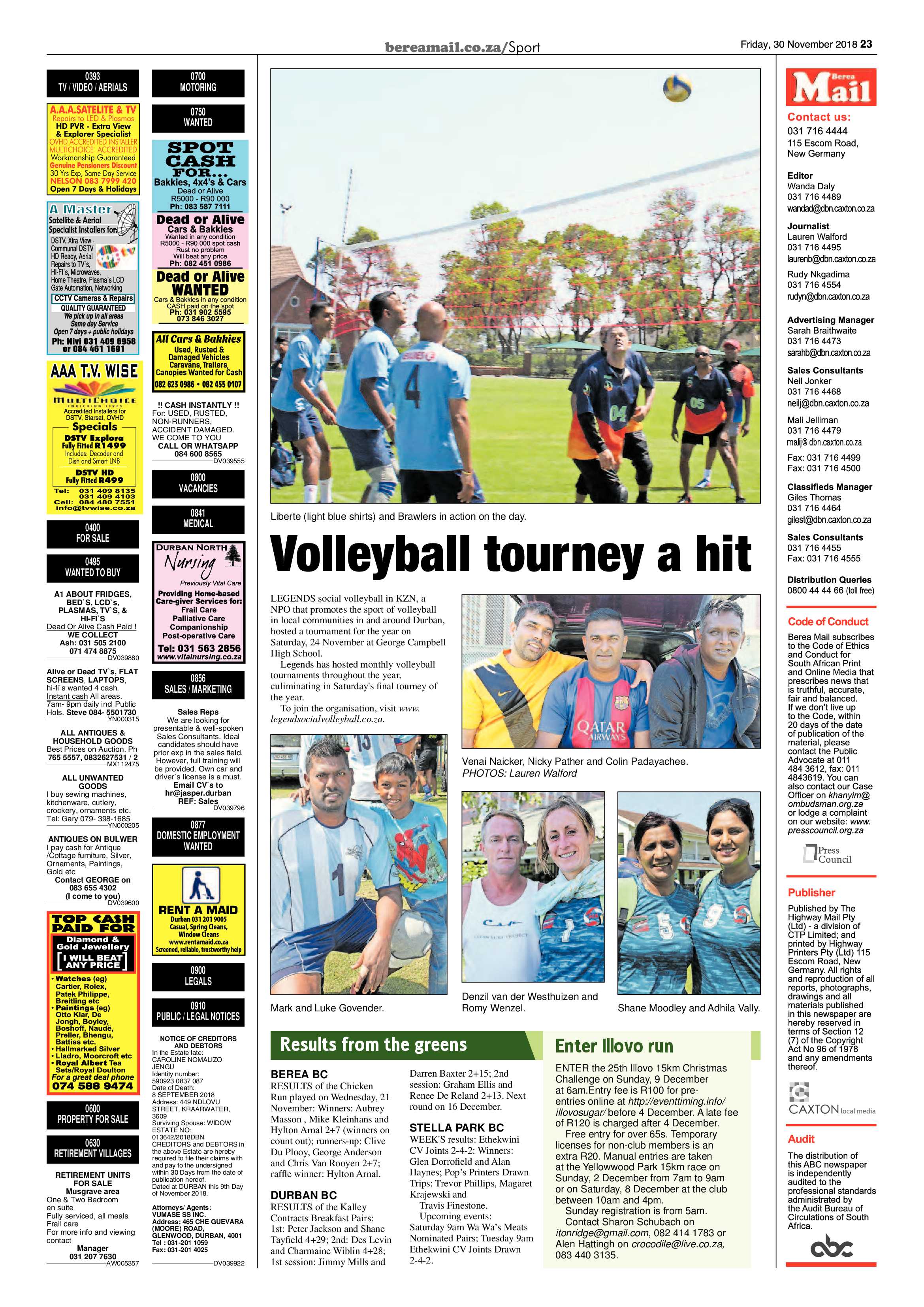 Berea Mail 30 November 2018 page 23