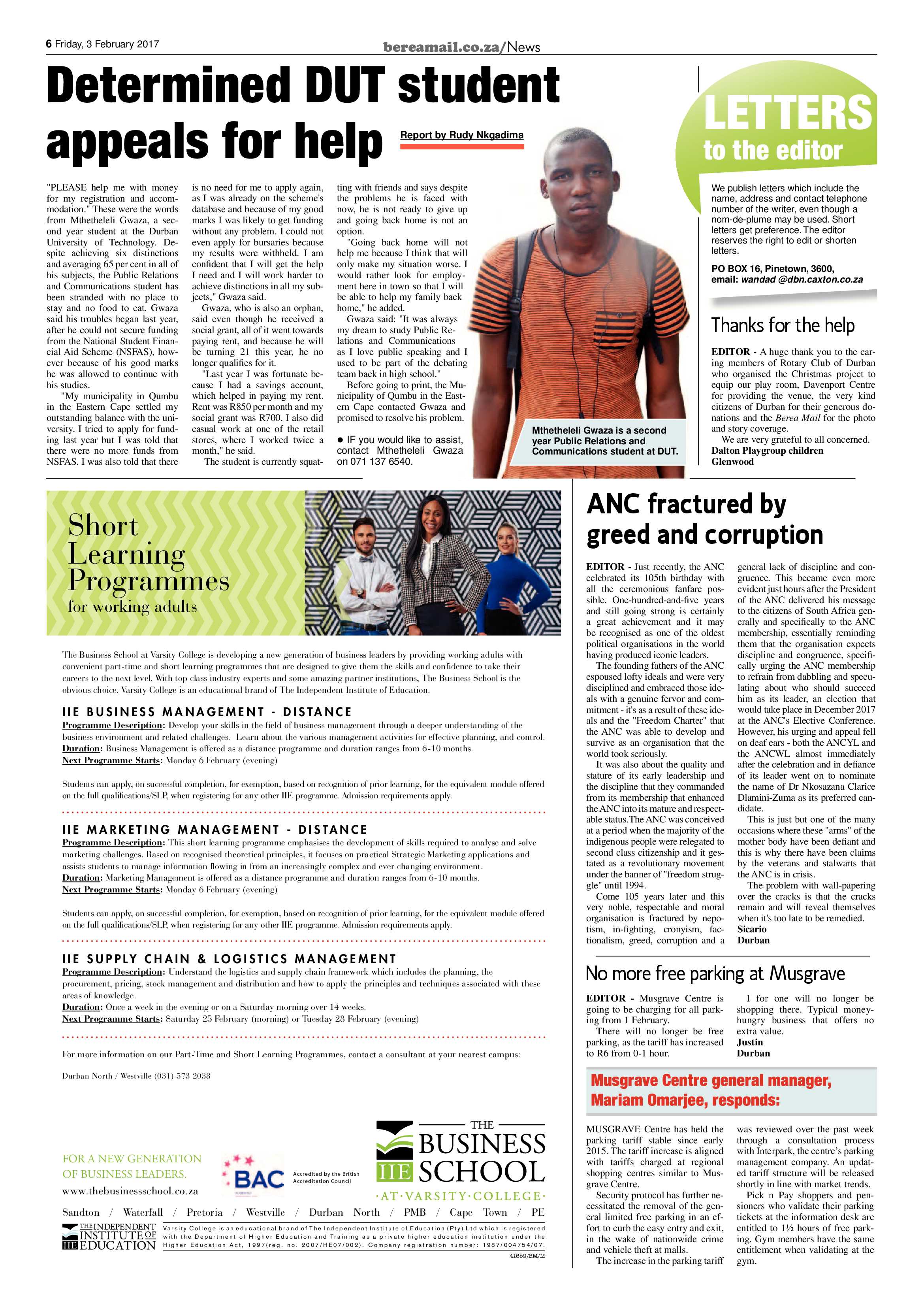 Berea Mail 3 February 2017 page 6