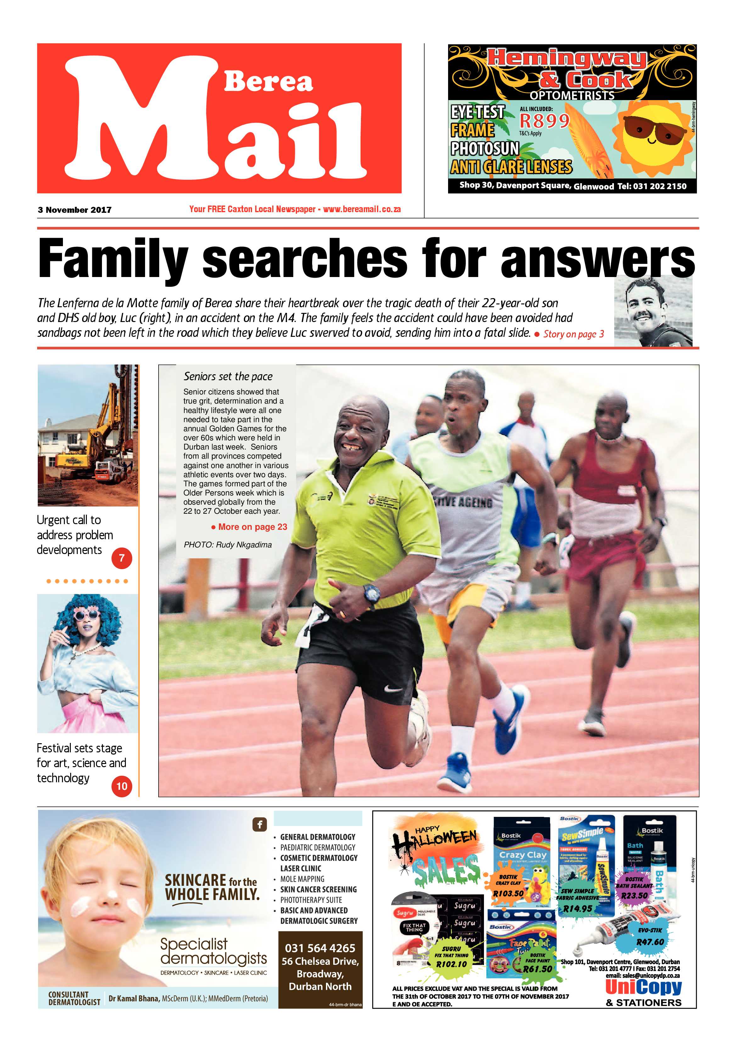 Berea Mail 3 November 2017 page 1