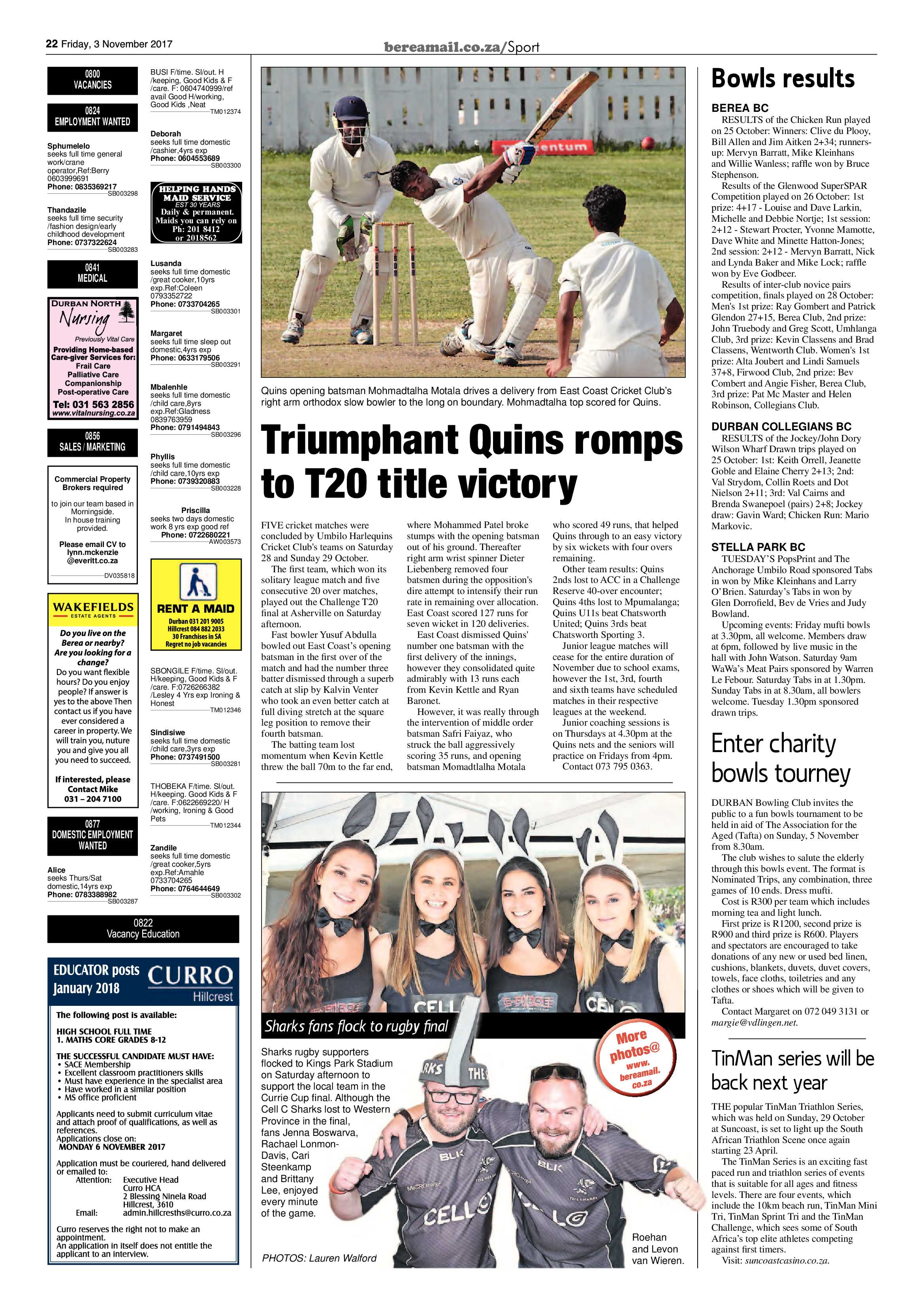 Berea Mail 3 November 2017 page 22