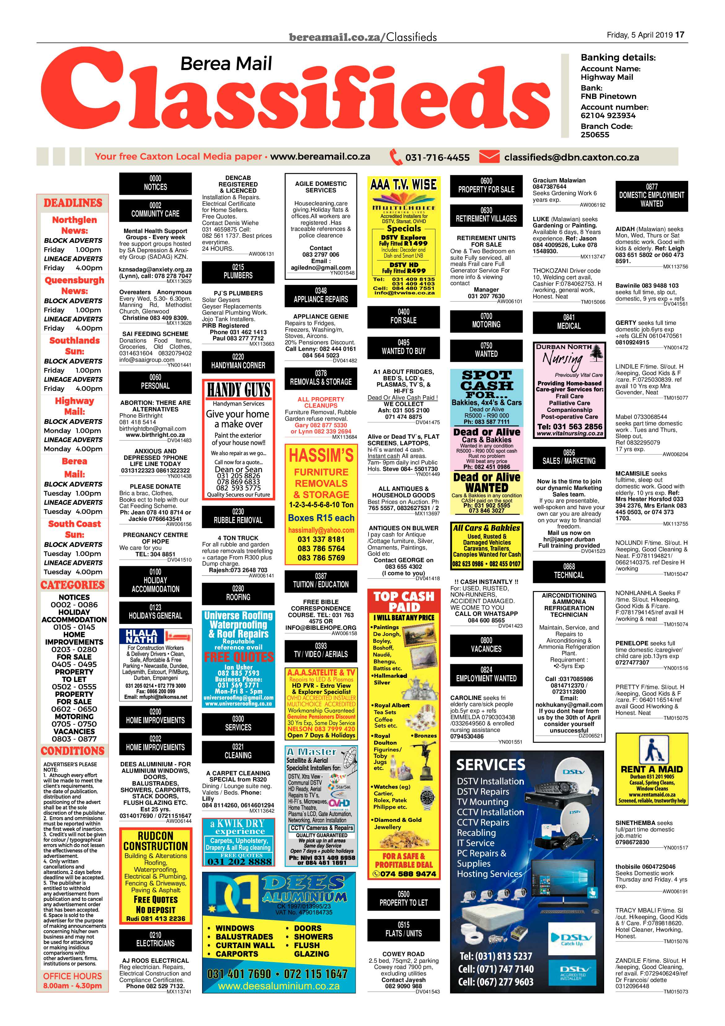 Berea Mail 5 April 2019 page 17