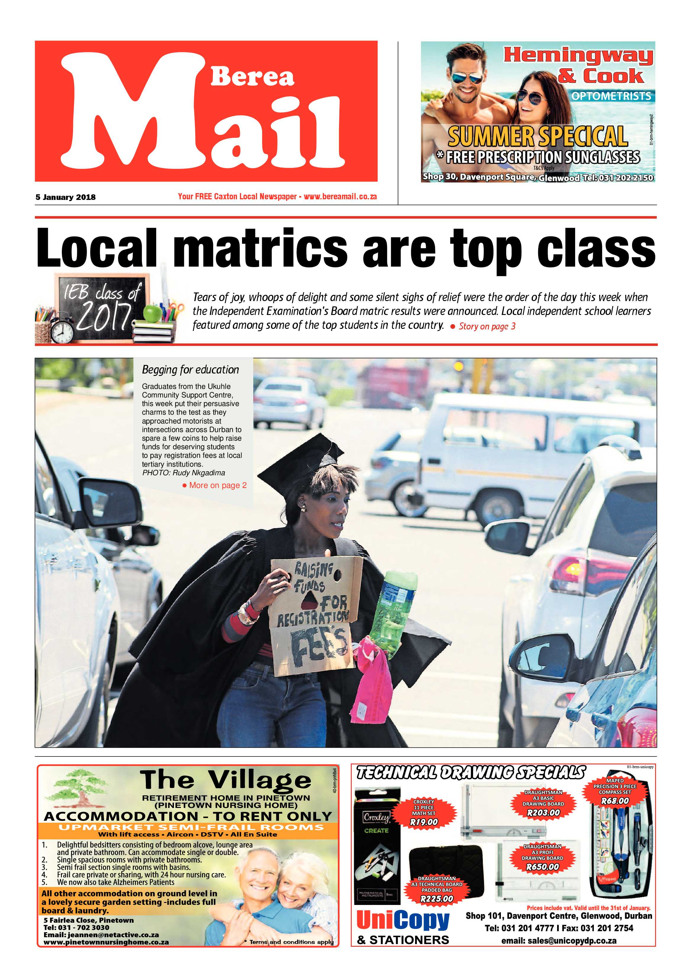 Berea Mail 5 January 2018 page 1