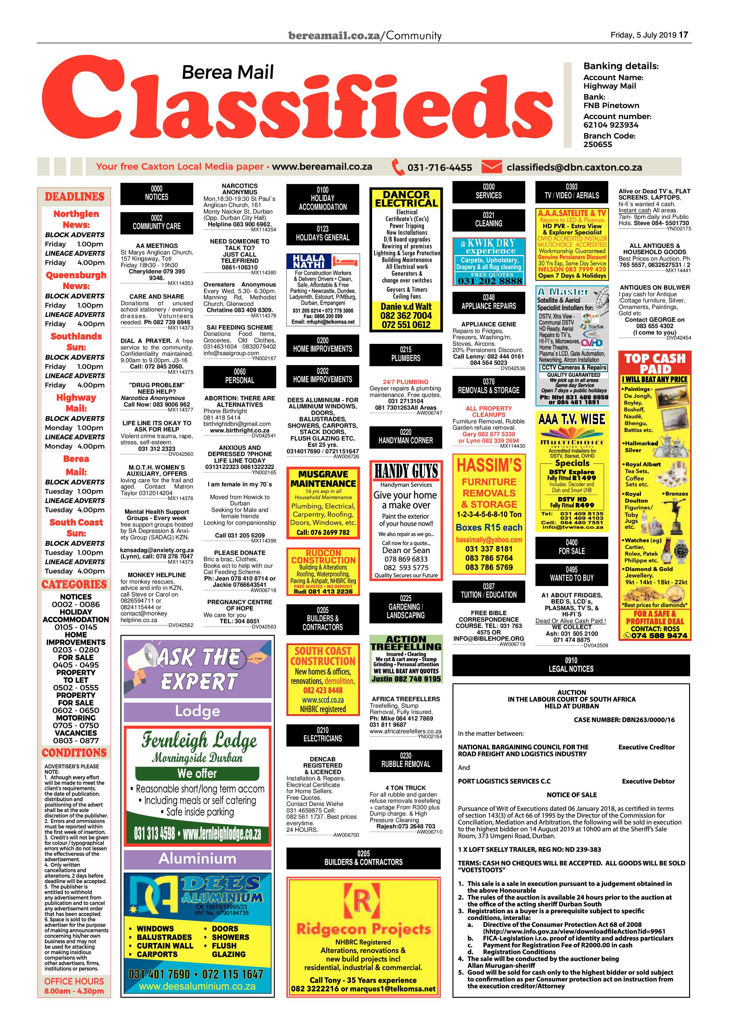 Berea Mail 5 July 2019 page 17