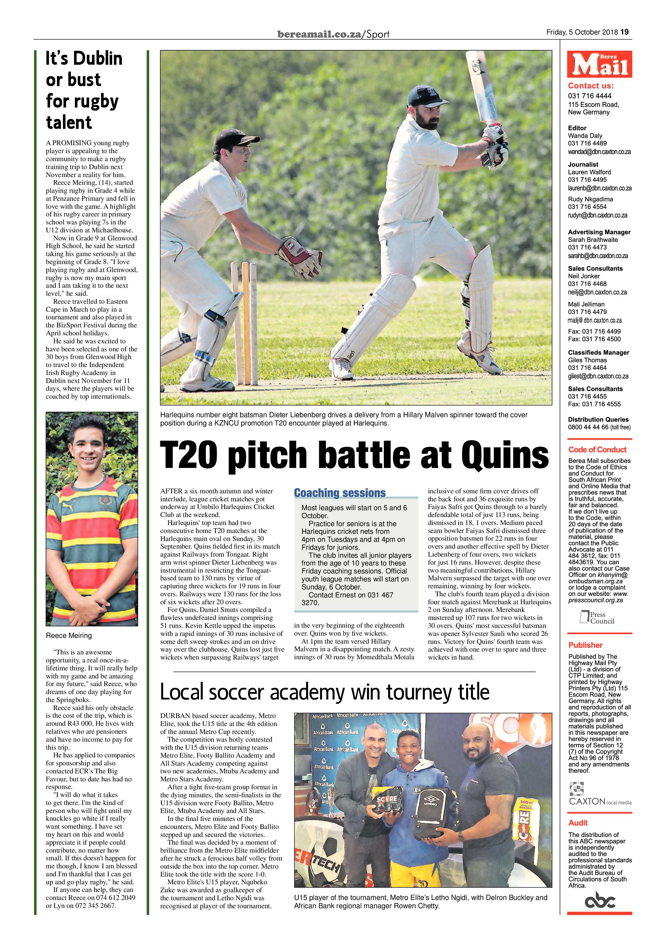 Berea Mail 5 October 2018 page 19