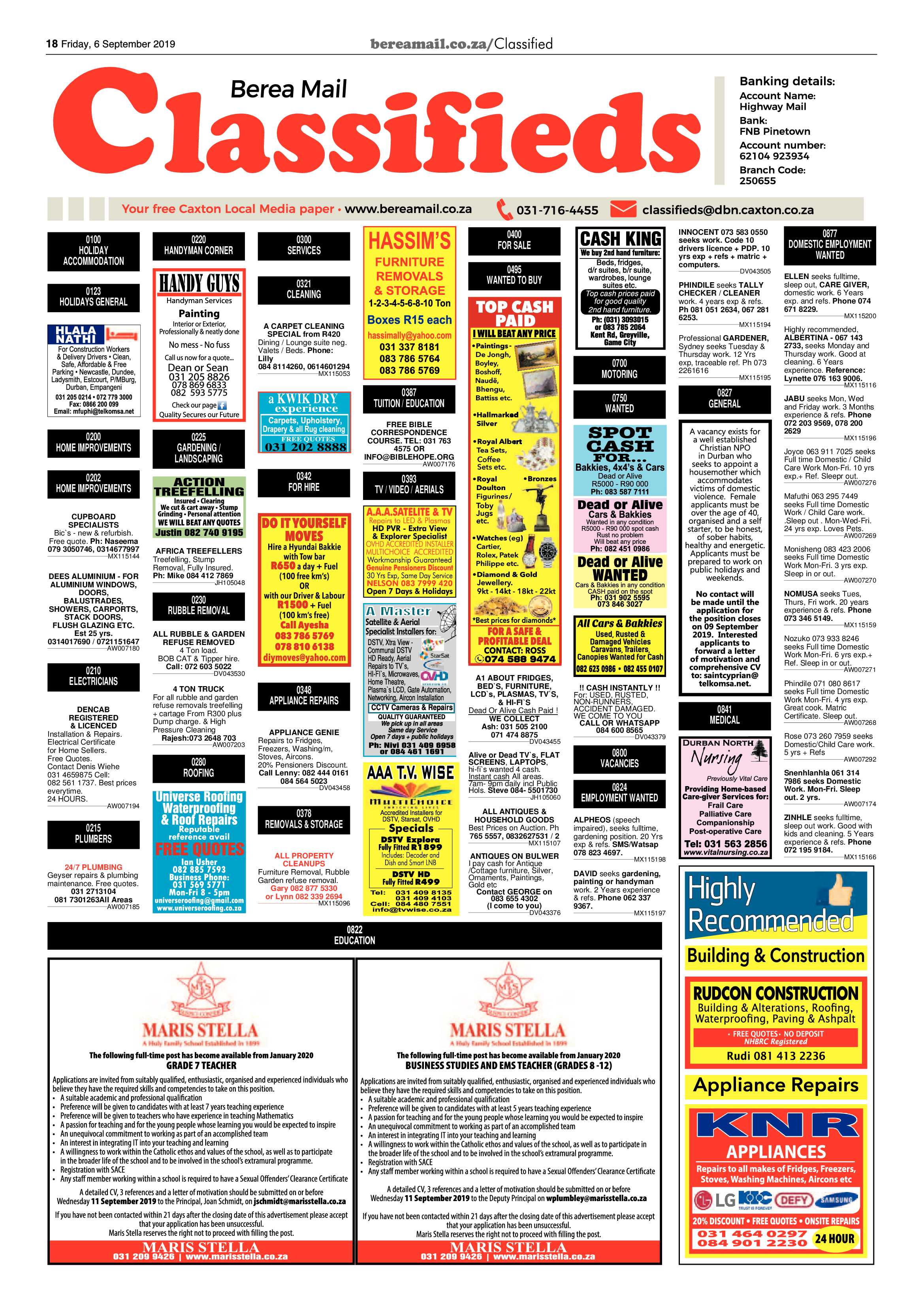 Berea Mail 6 September 2019 page 18