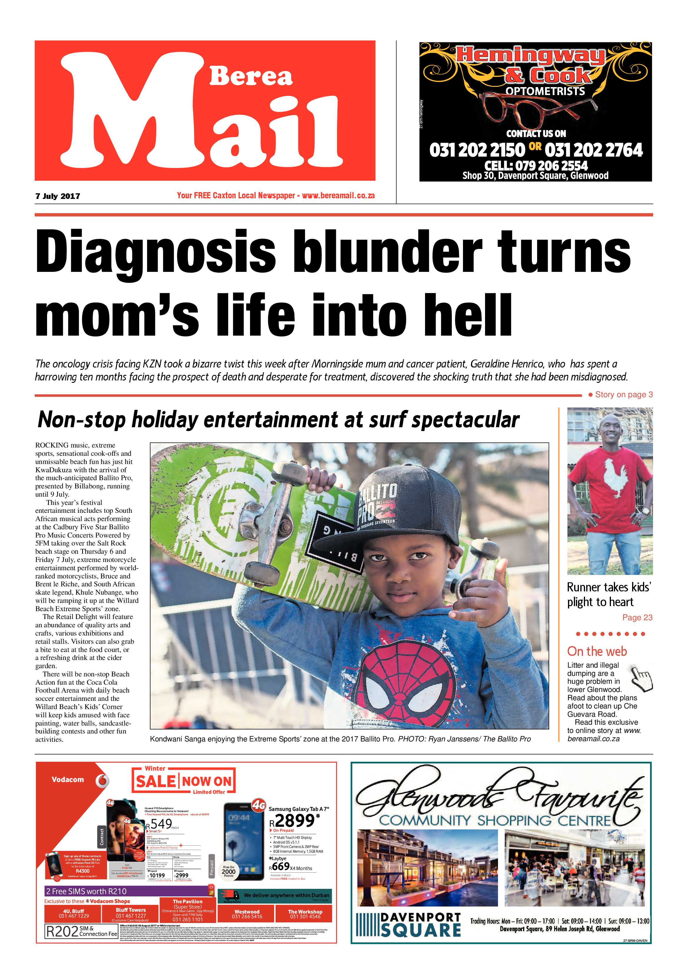 Berea Mail 7 July 2017 page 1