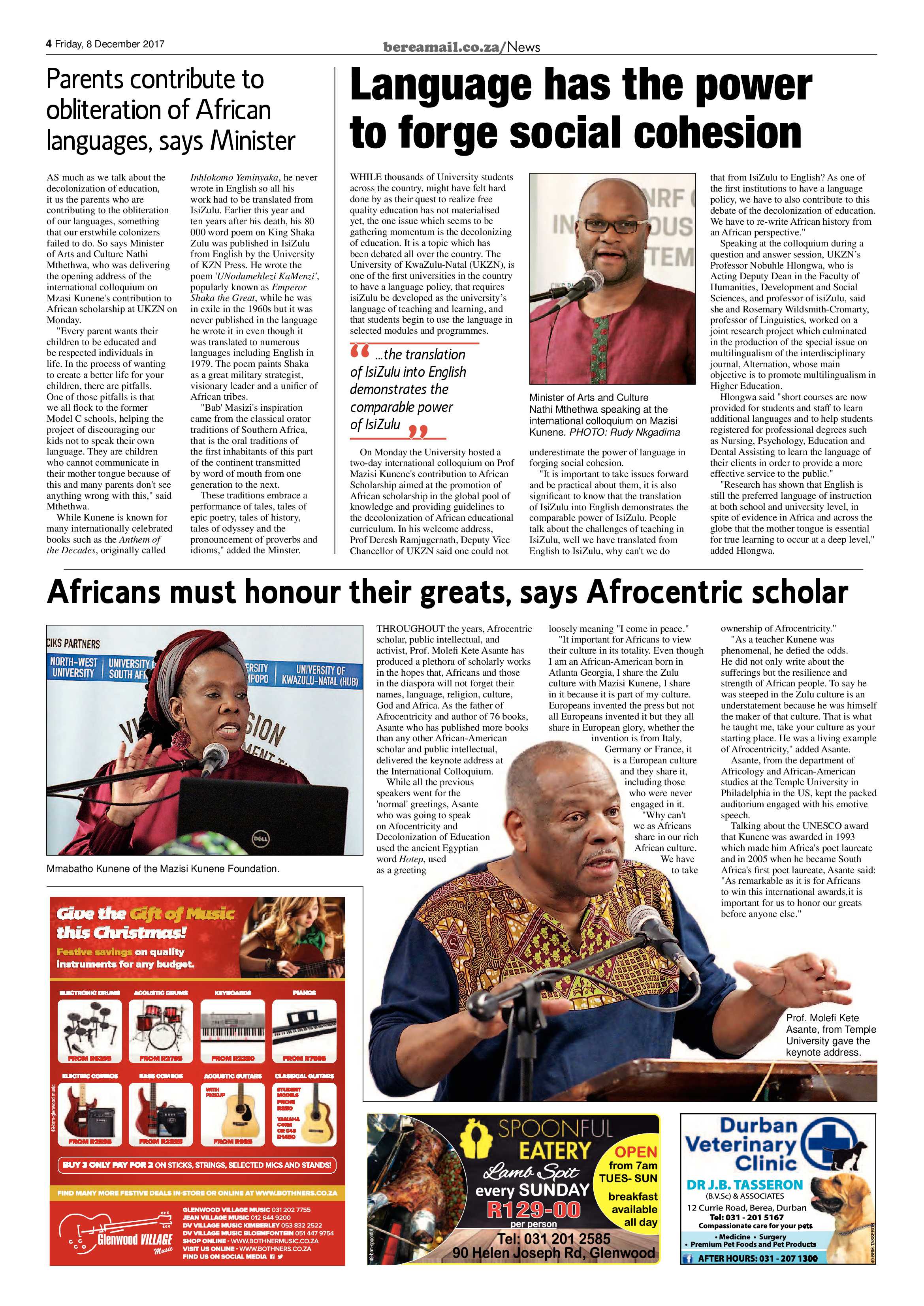 Berea Mail 8 December 2017 page 4