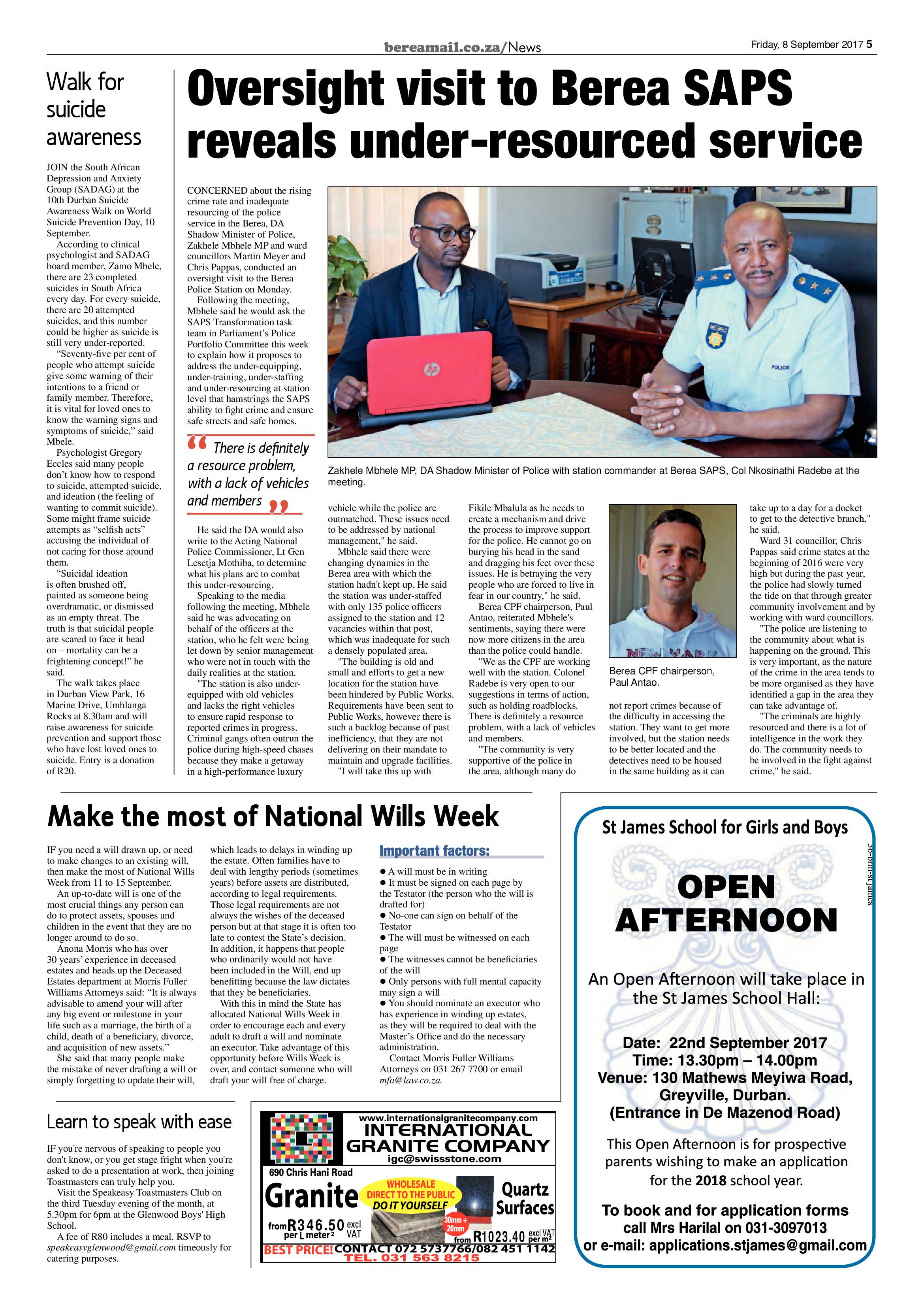 Berea Mail 8 September 2017 page 5