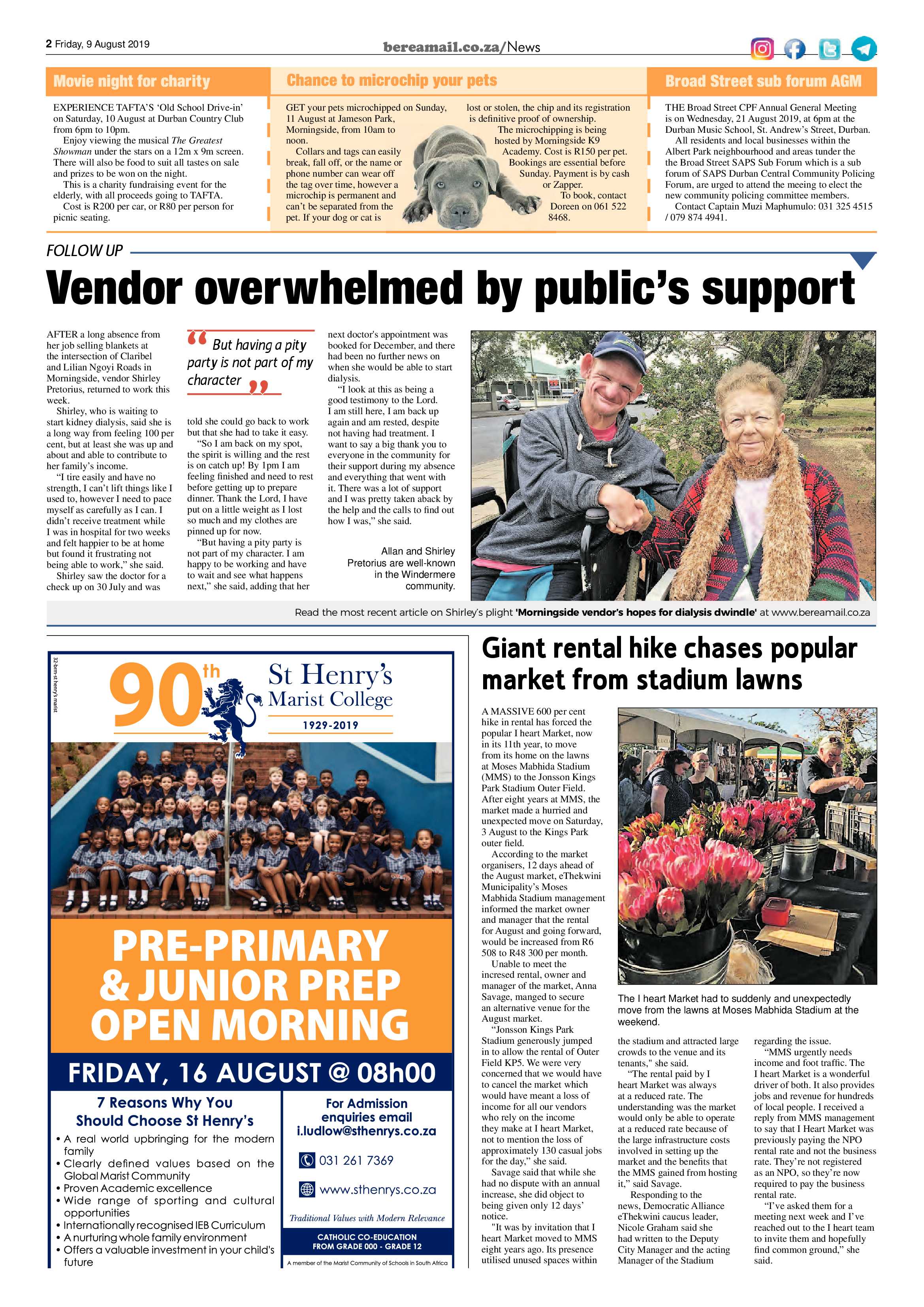 Berea Mail 9 August 2019 page 2