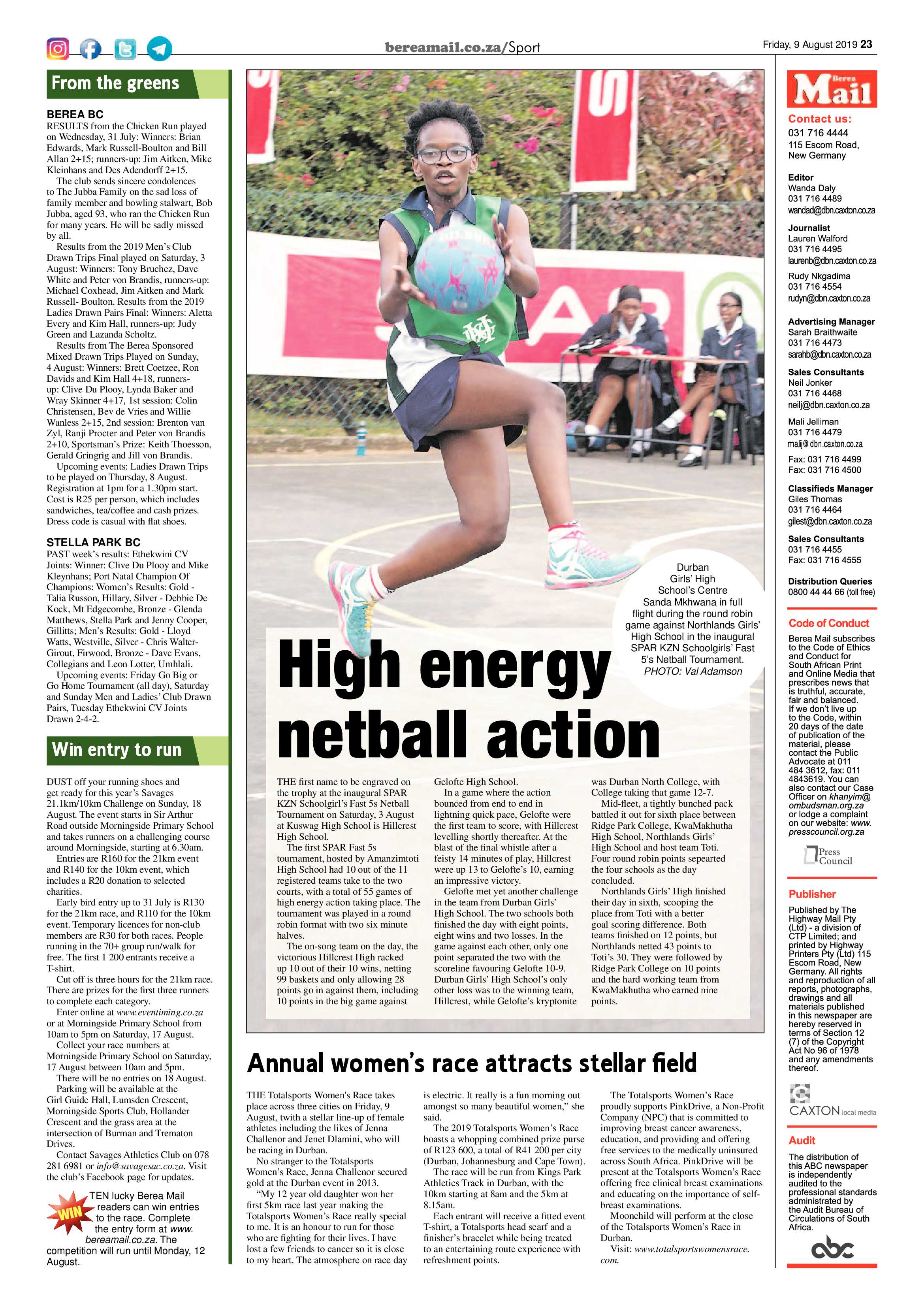 Berea Mail 9 August 2019 page 23