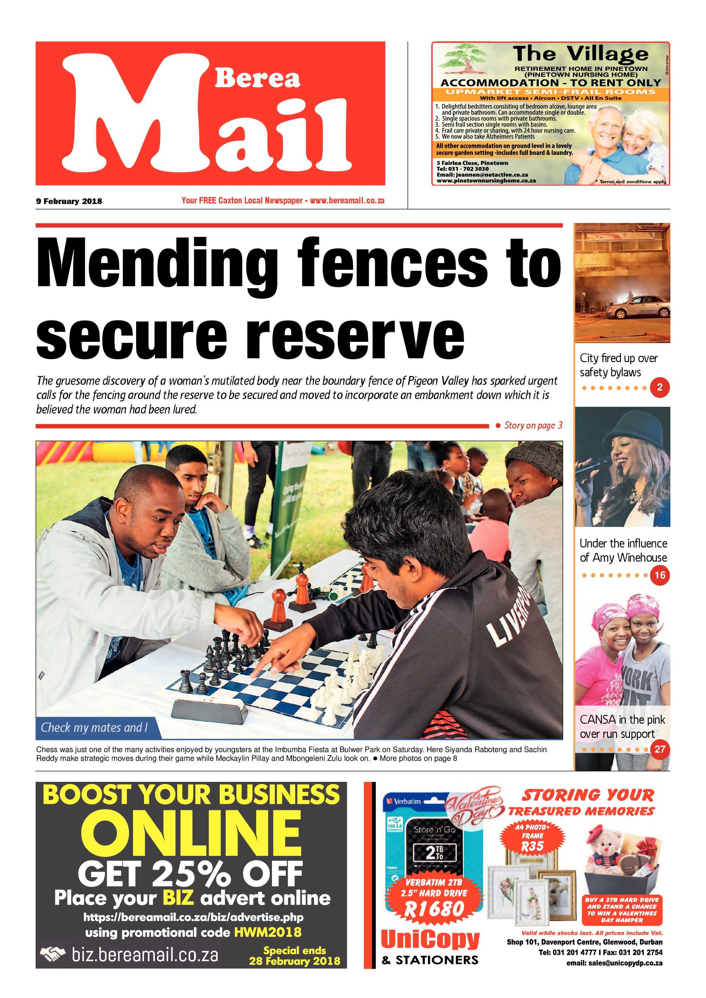 Berea Mail 9 February 2018 page 1