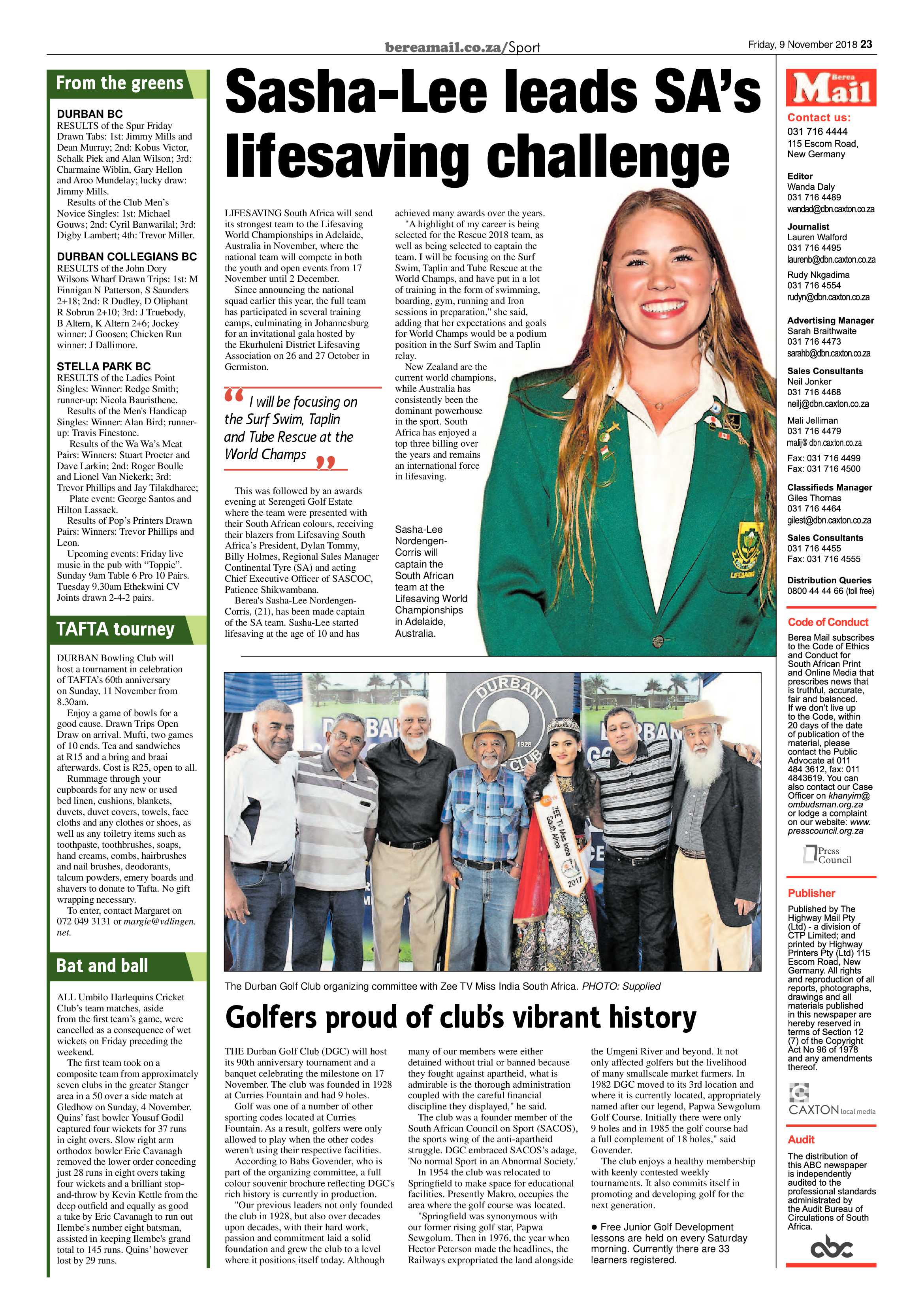 Berea Mail 9 November 2018 page 23
