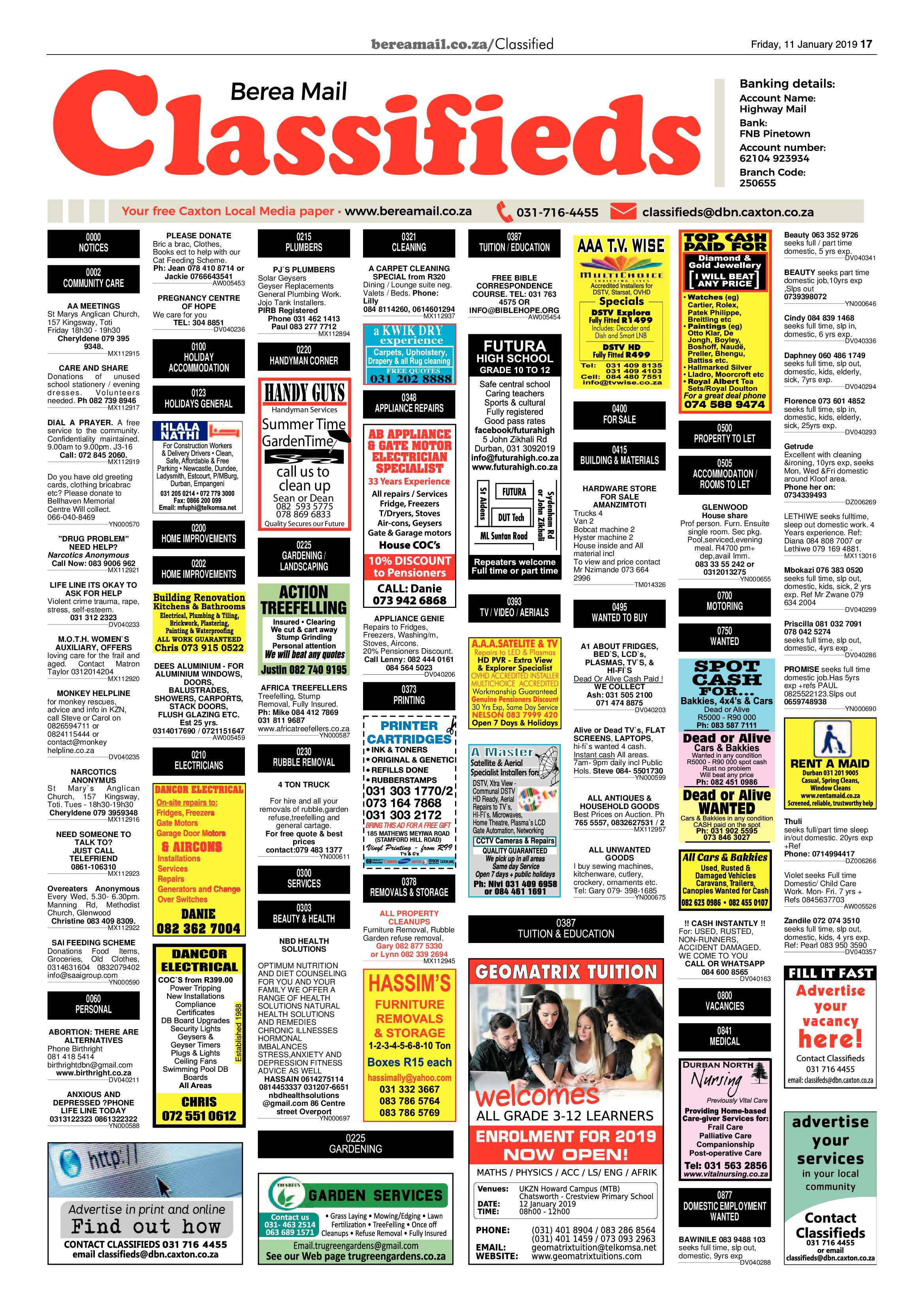 Berea Mail 11 January 2019 page 17