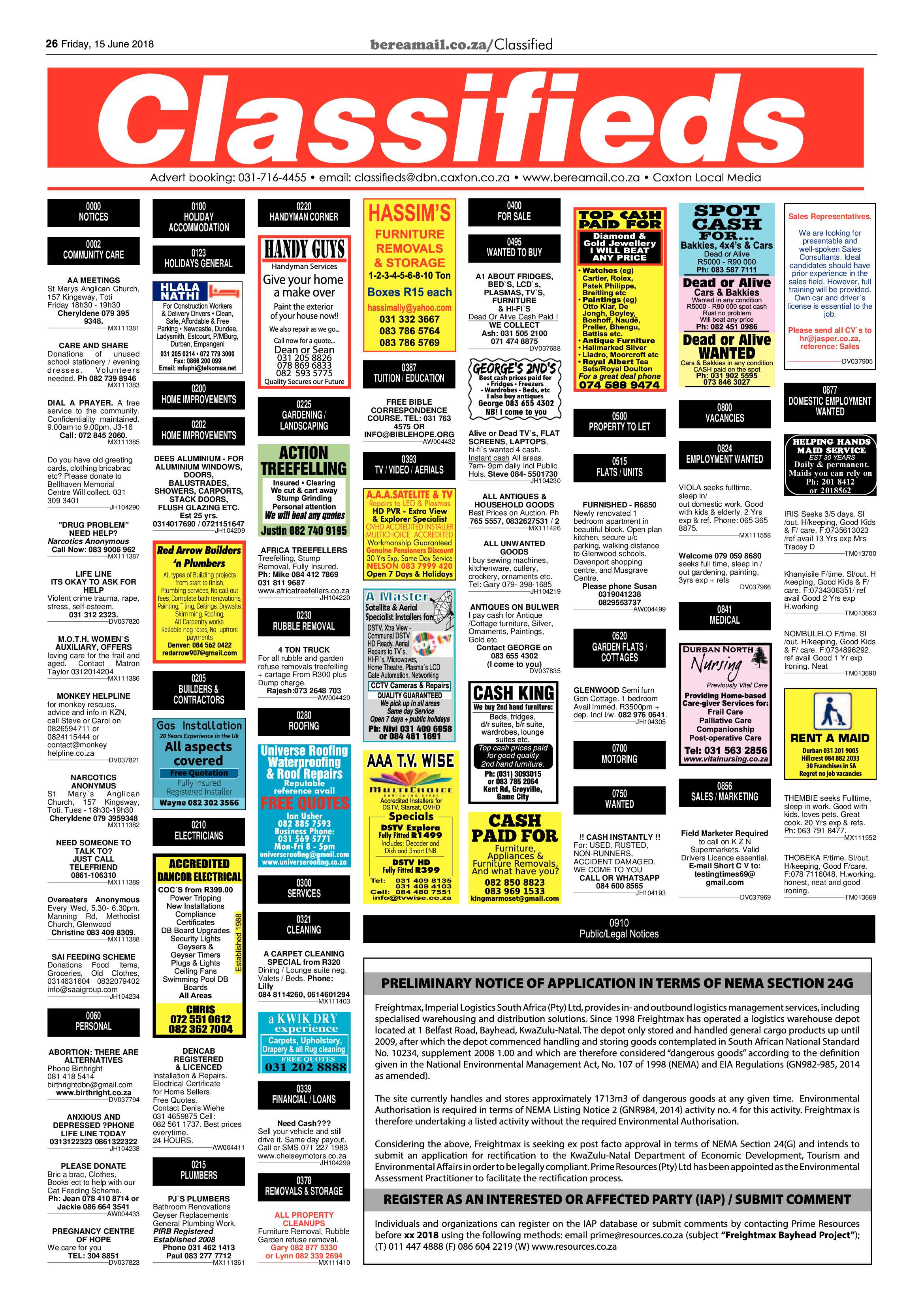 Berea Mail 15 June 2018 page 26