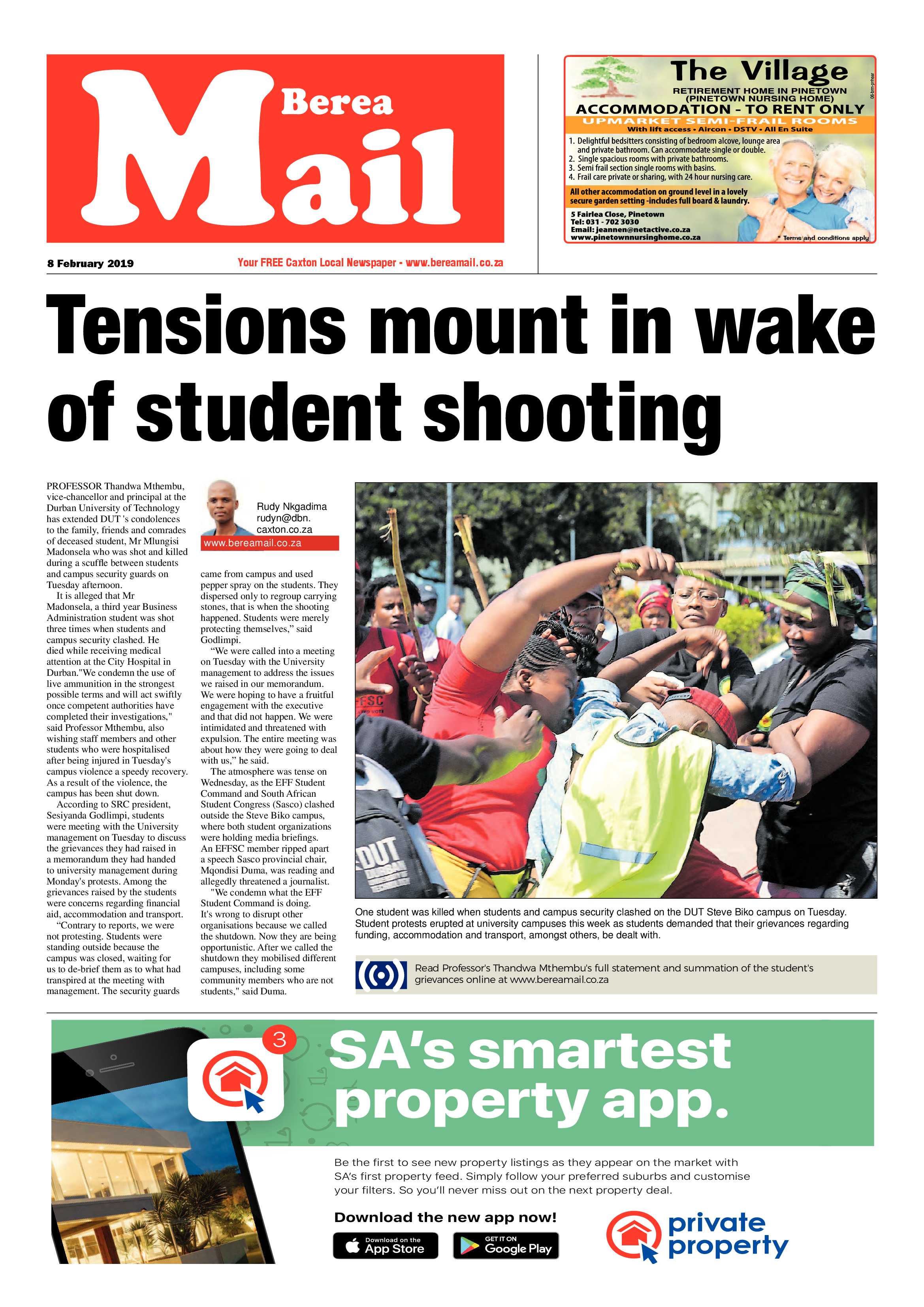 Berea Mail News 8 February 2019 page 1