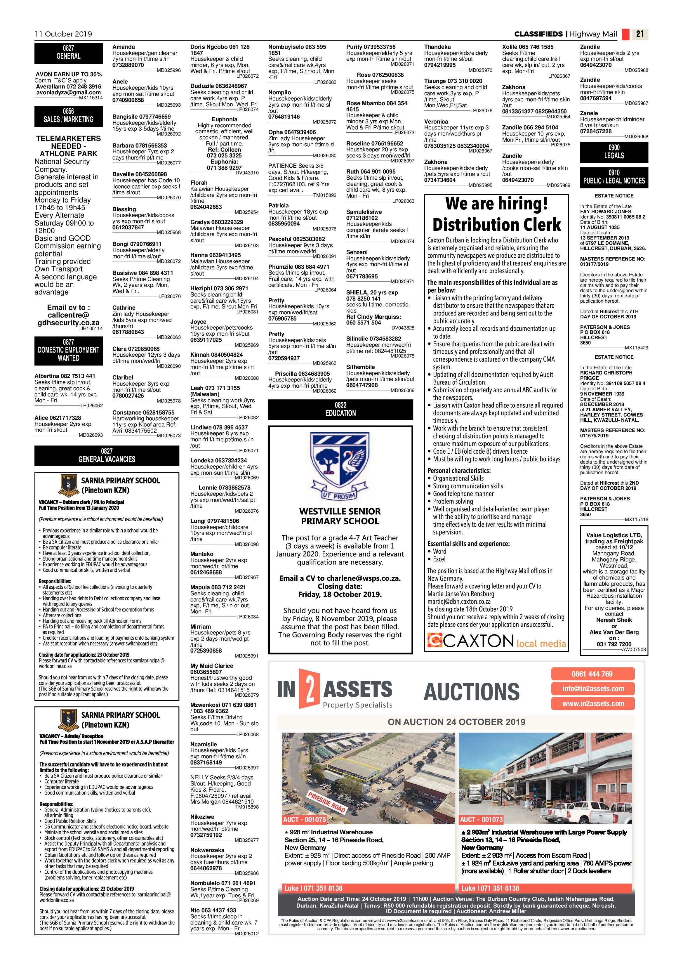 Highway Mail 11 October 2019 page 21