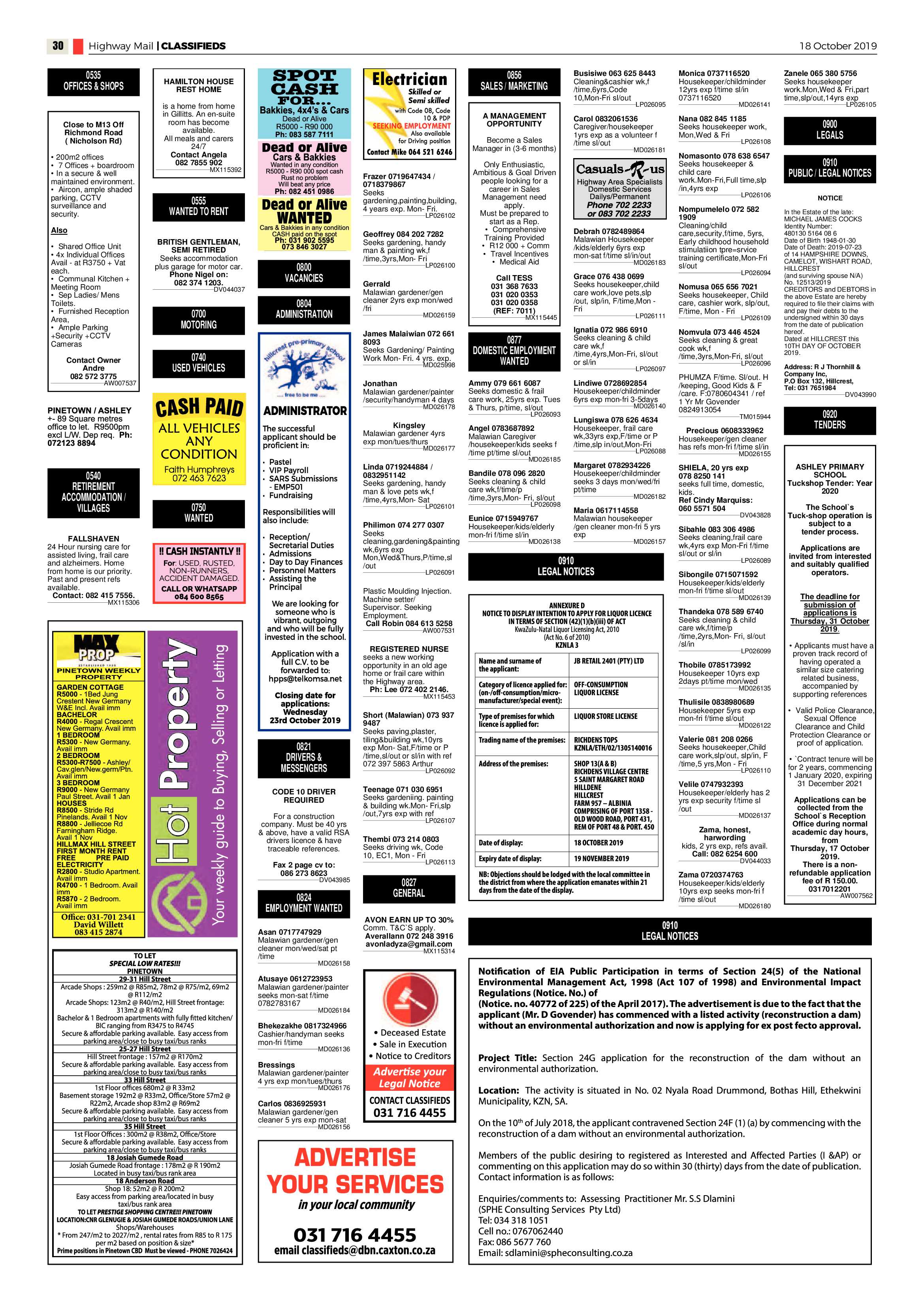 Highway Mail 18 October 2019 page 30