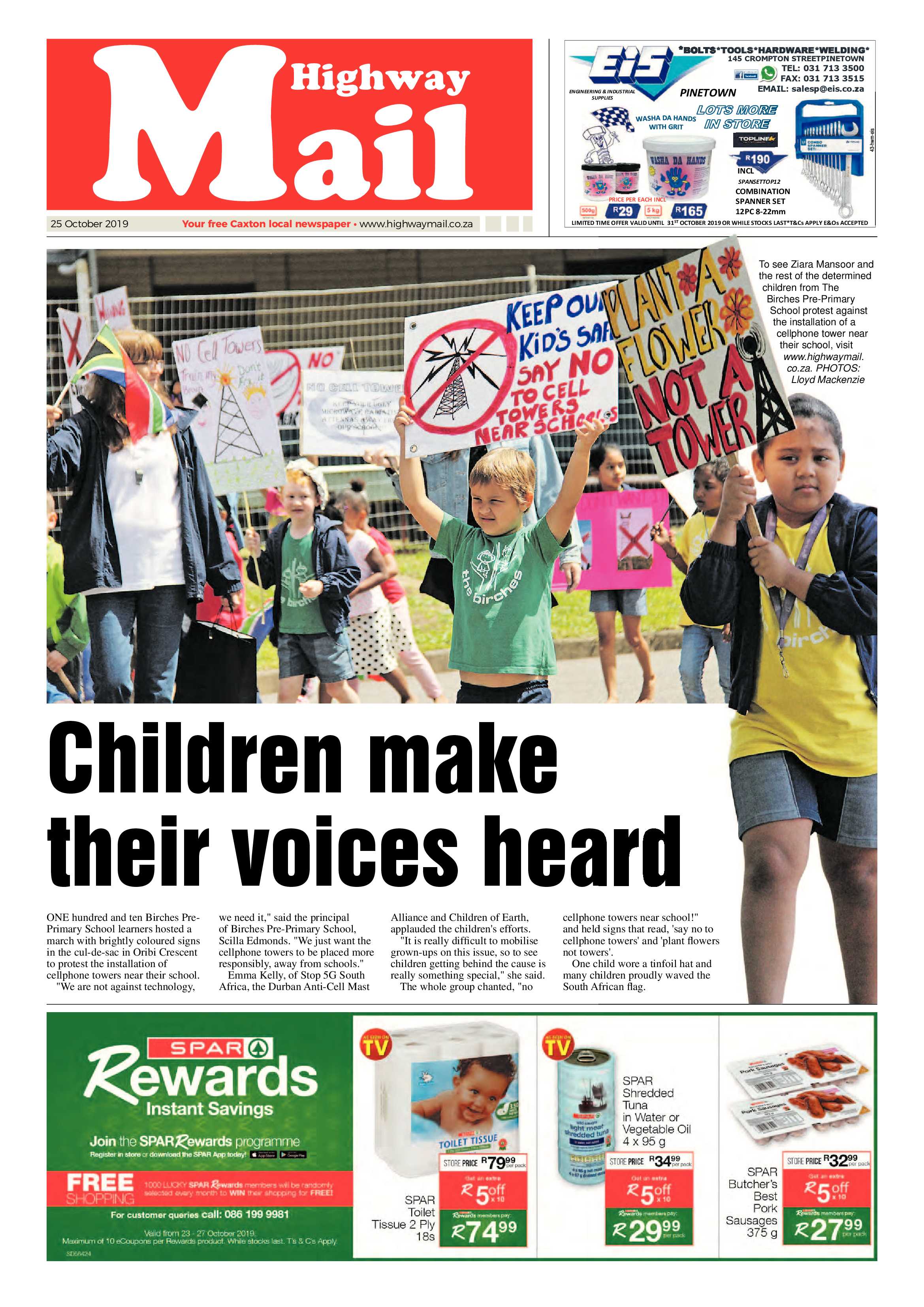 Highway Mail 25 October 2019 page 1