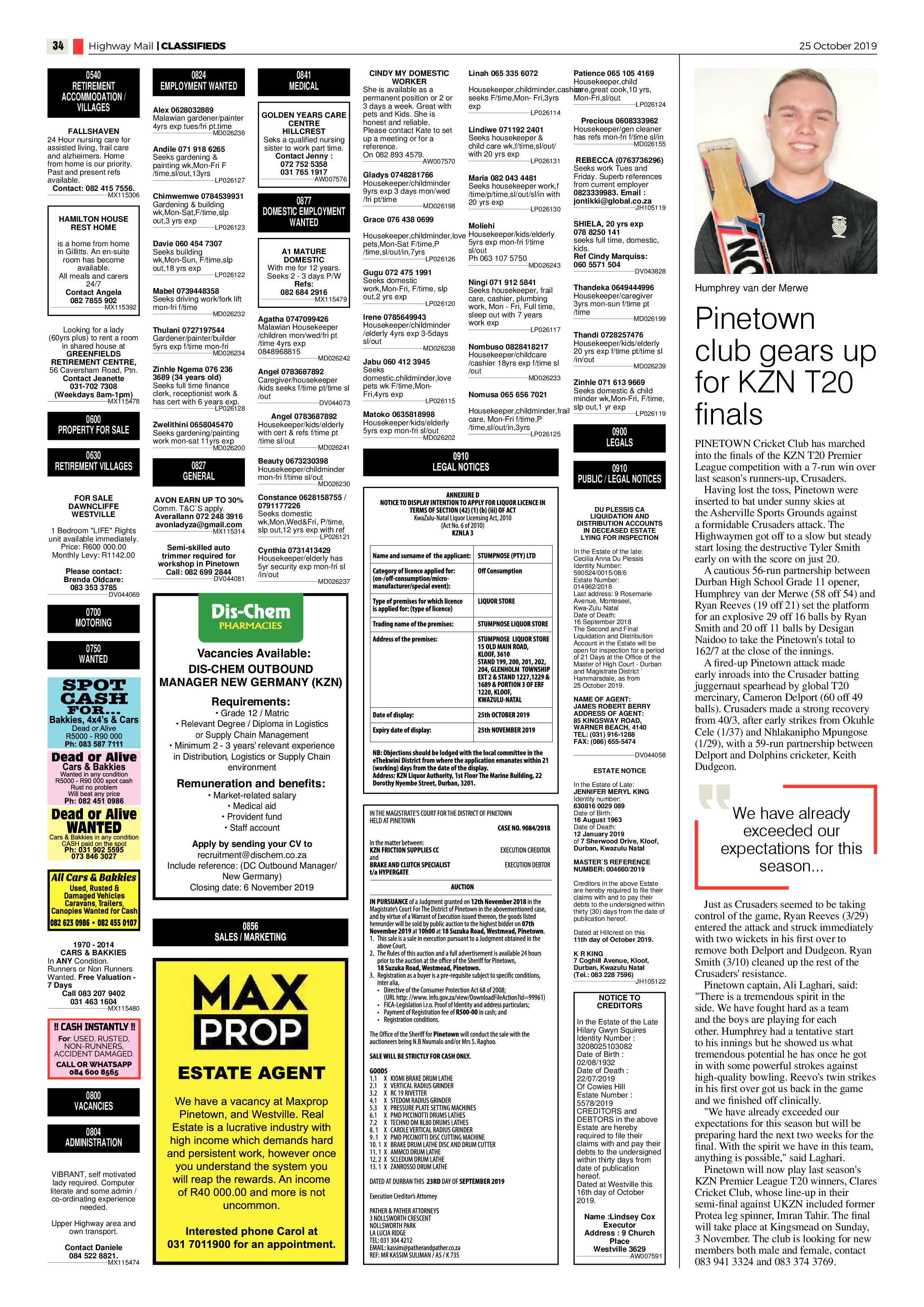 Highway Mail 25 October 2019 page 34