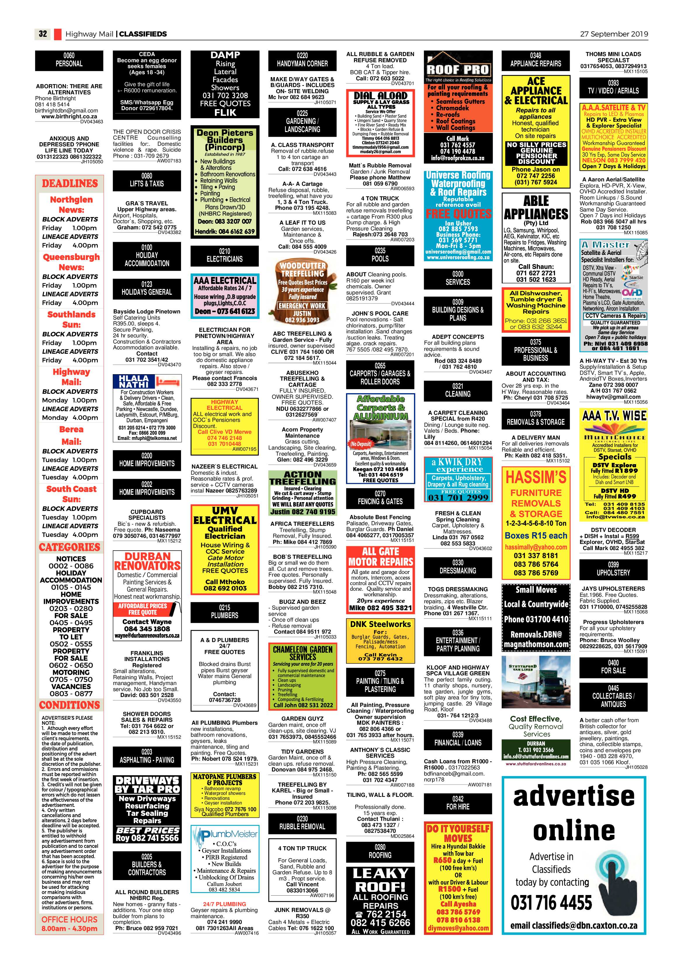 Highway Mail 27 September 2019 page 32