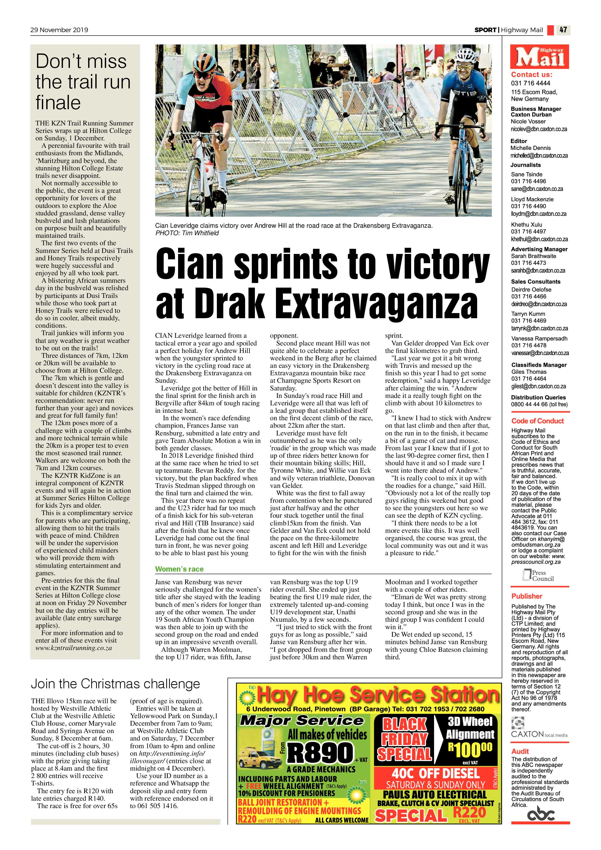 Highway Mail 29 November 2019 page 47