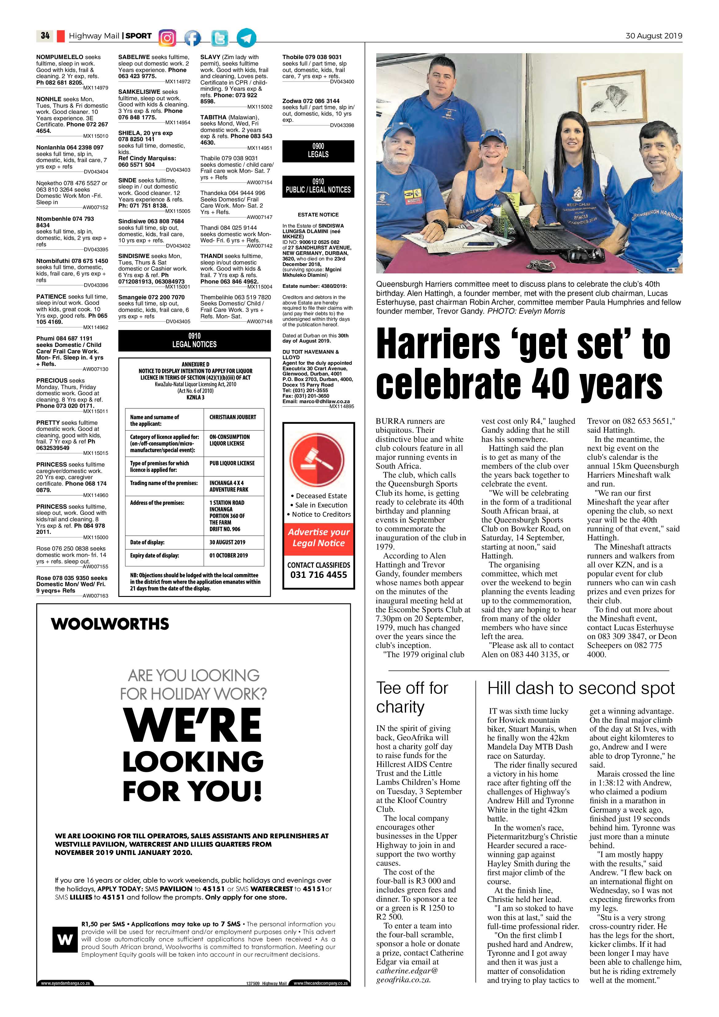 Highway Mail 30 August 2019 page 34