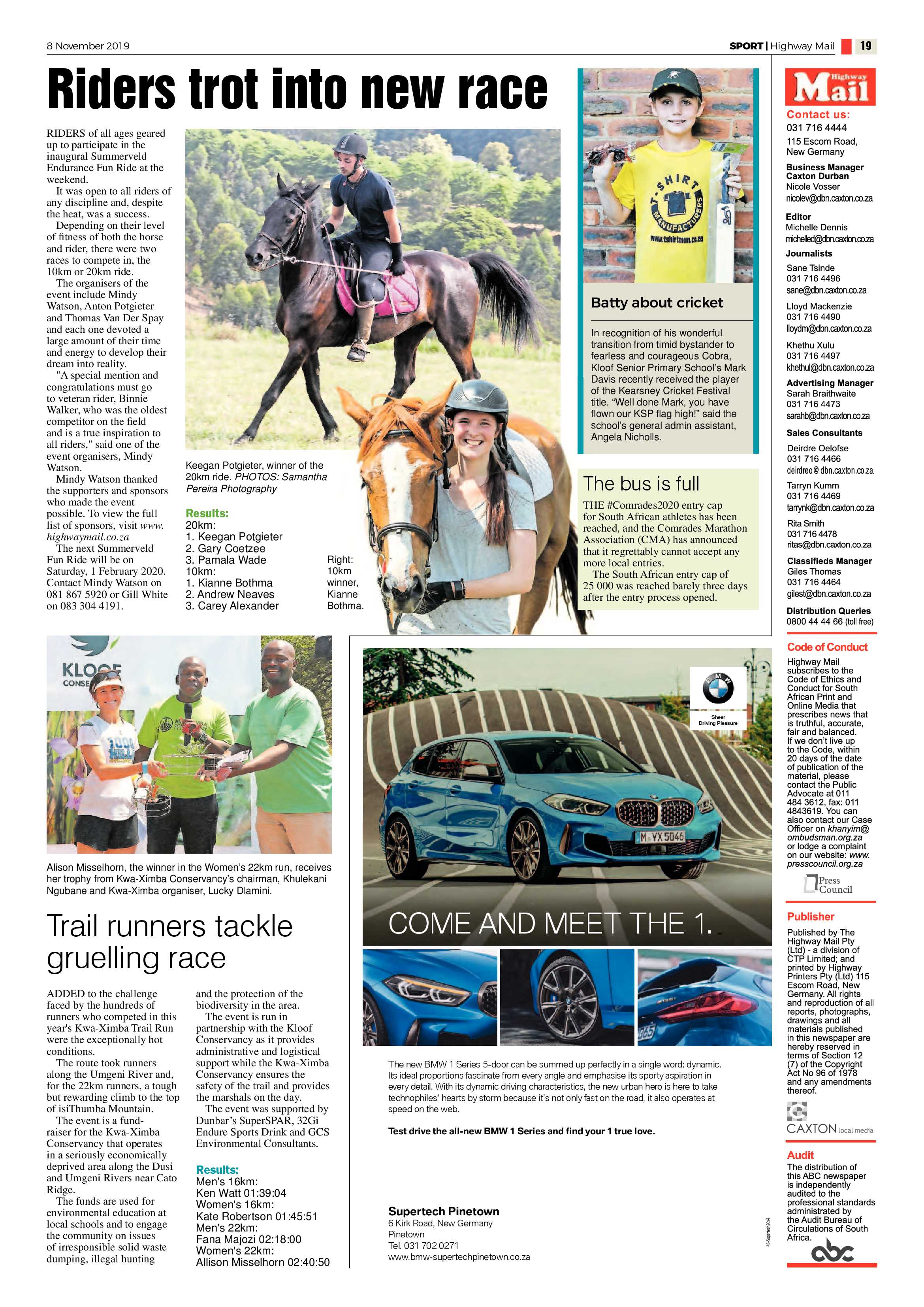 Highway Mail 8 November 2019 page 19