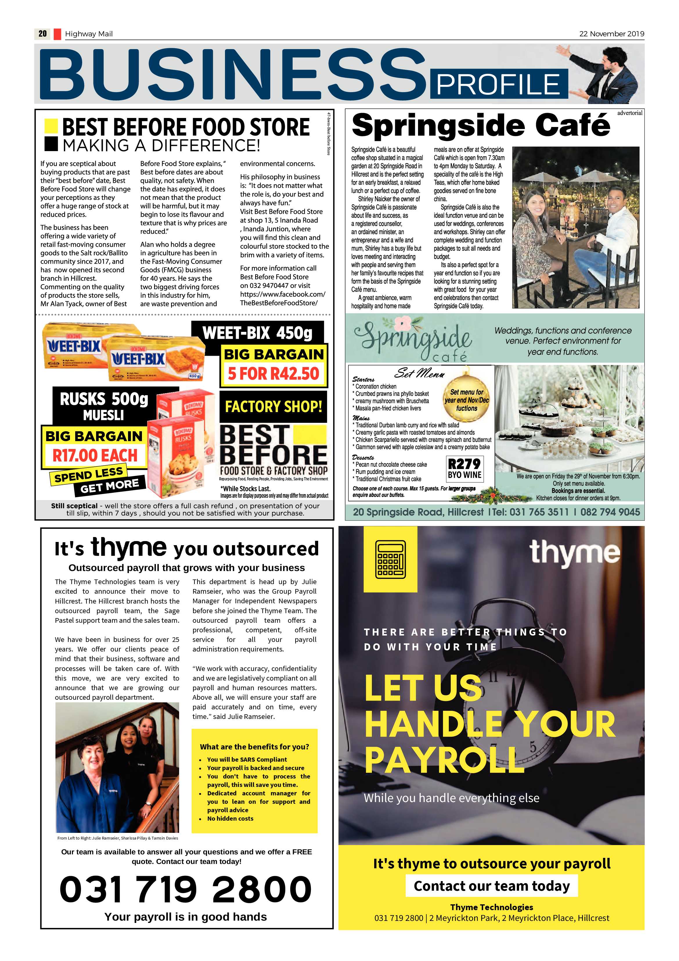 Highway Mail  22 November 2019 page 20