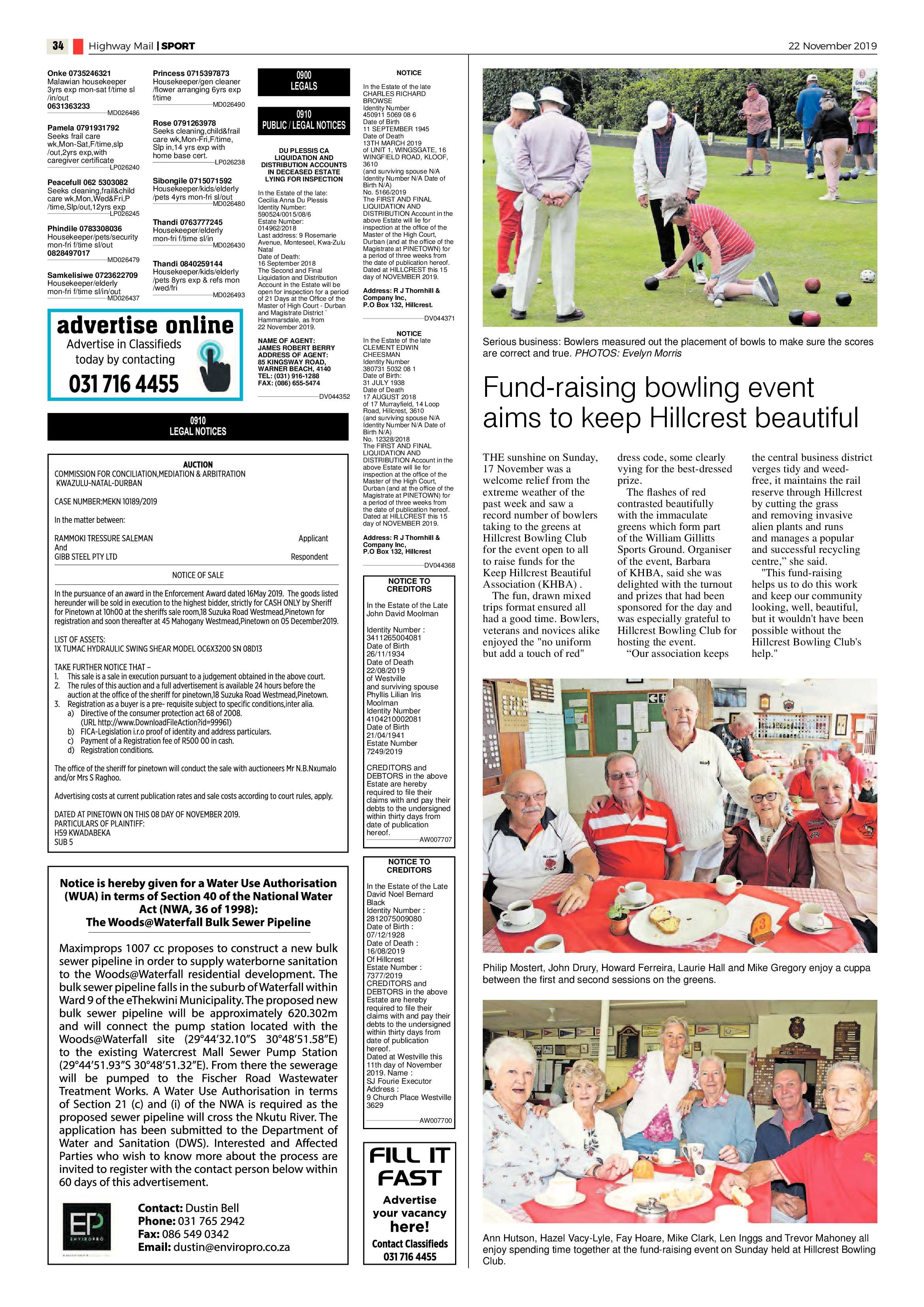 Highway Mail  22 November 2019 page 34