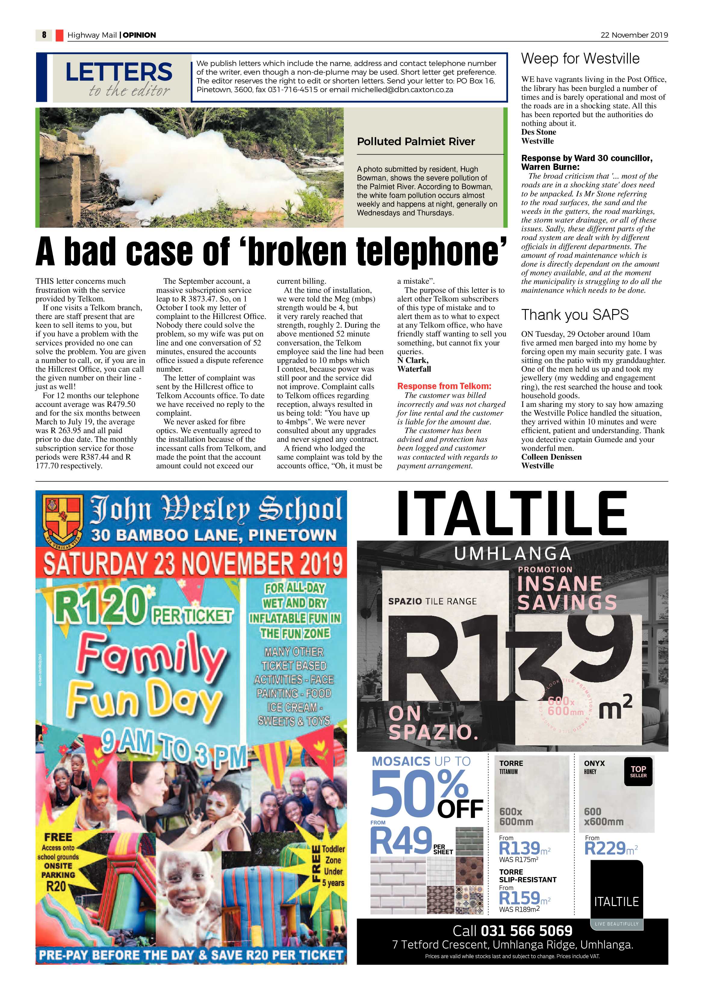 Highway Mail  22 November 2019 page 8