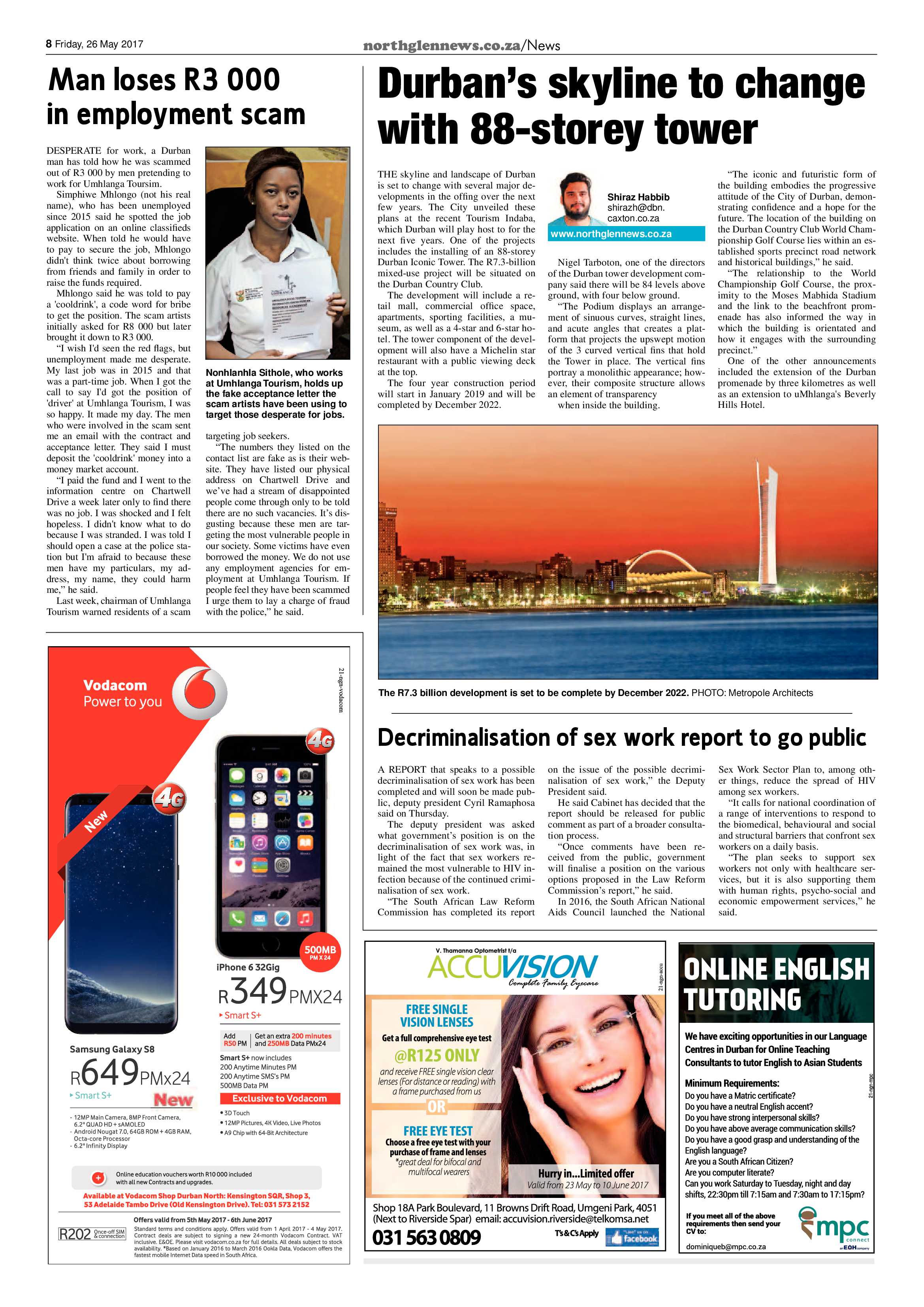Northglen News 26 May 2017 page 8