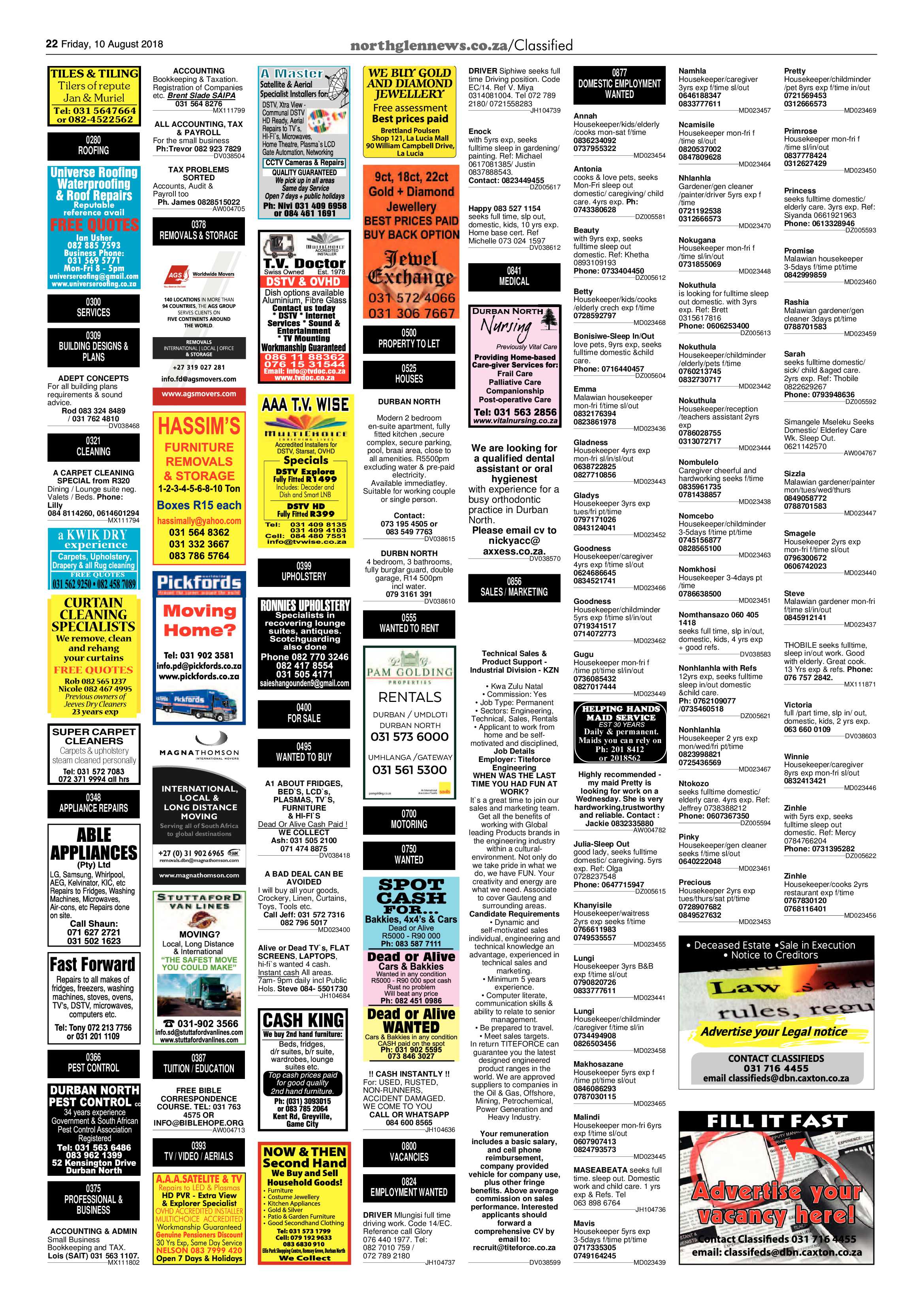Northglen News 10 August 2018 page 22