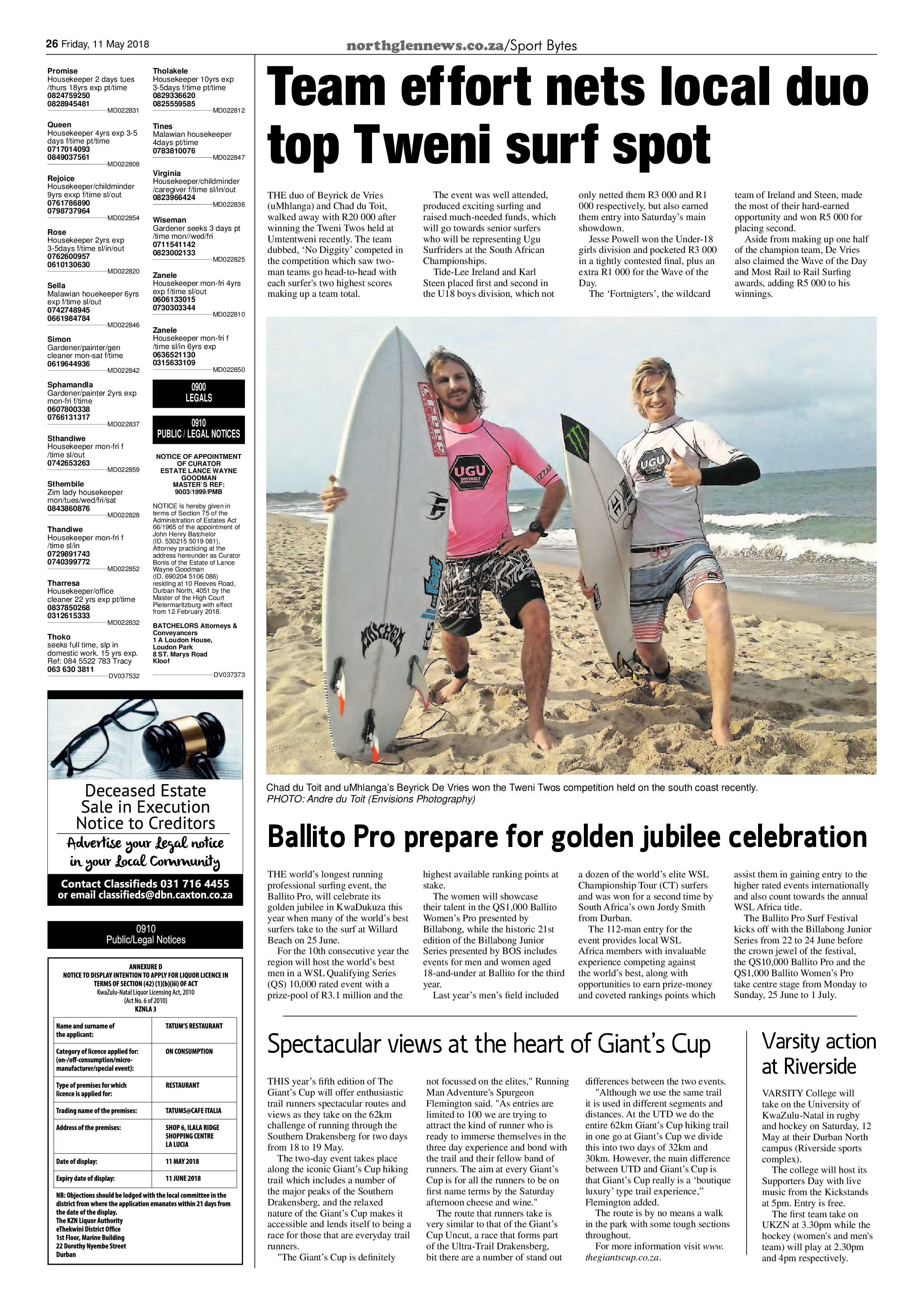 Northglen News 11 May 2018 page 26