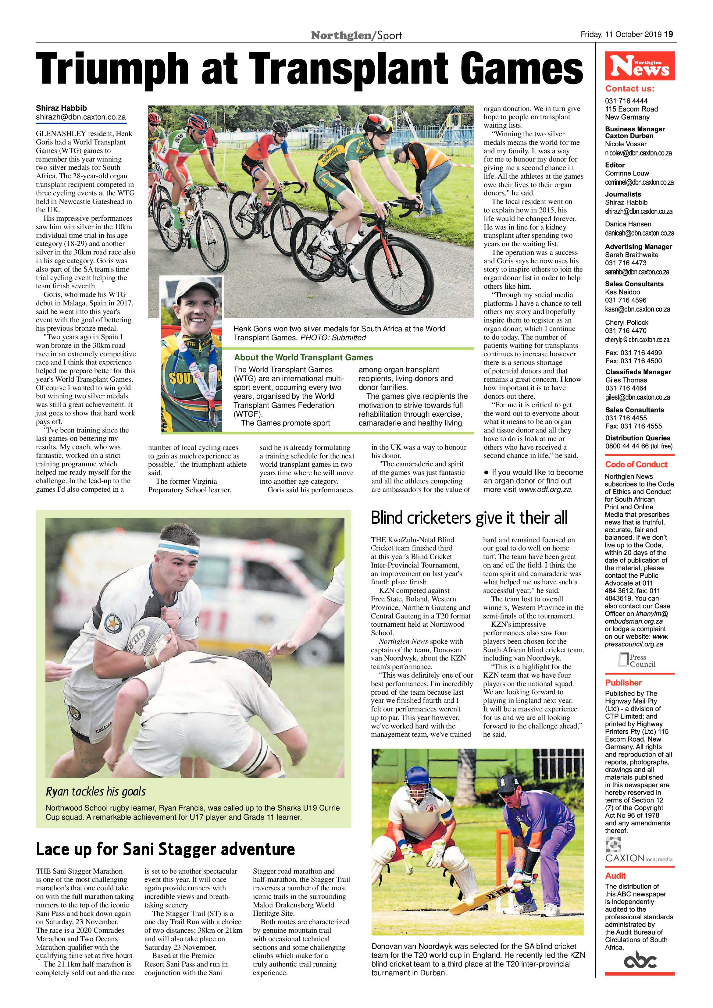 Northglen News 11 October 2019 page 19
