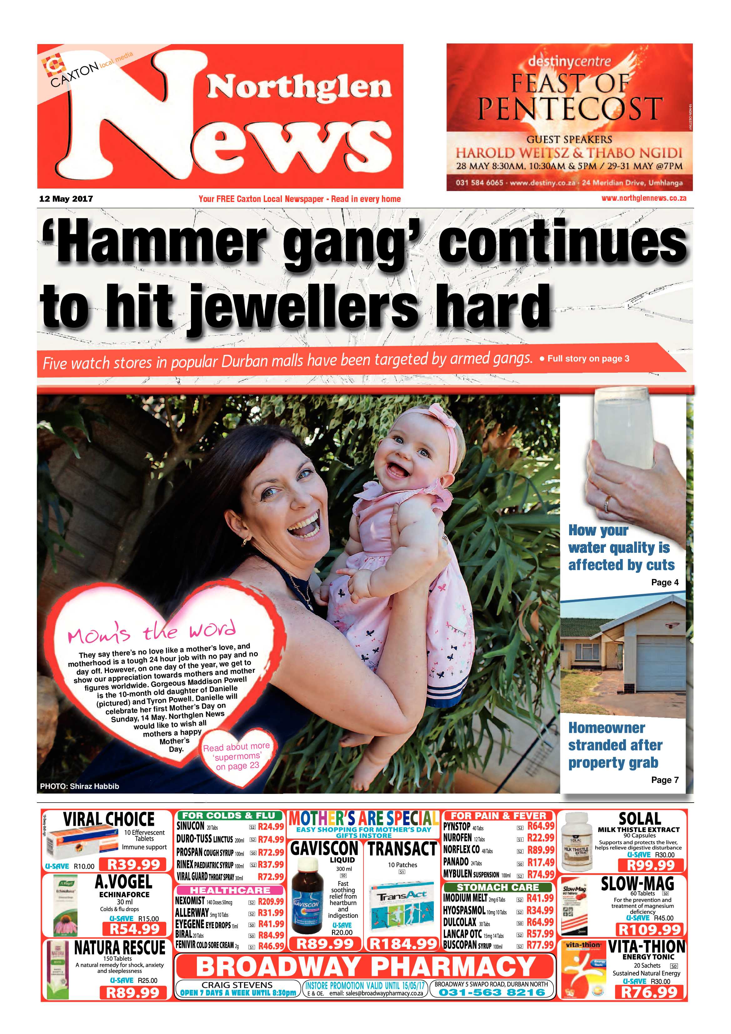 Northglen News 12 May 2017 page 1