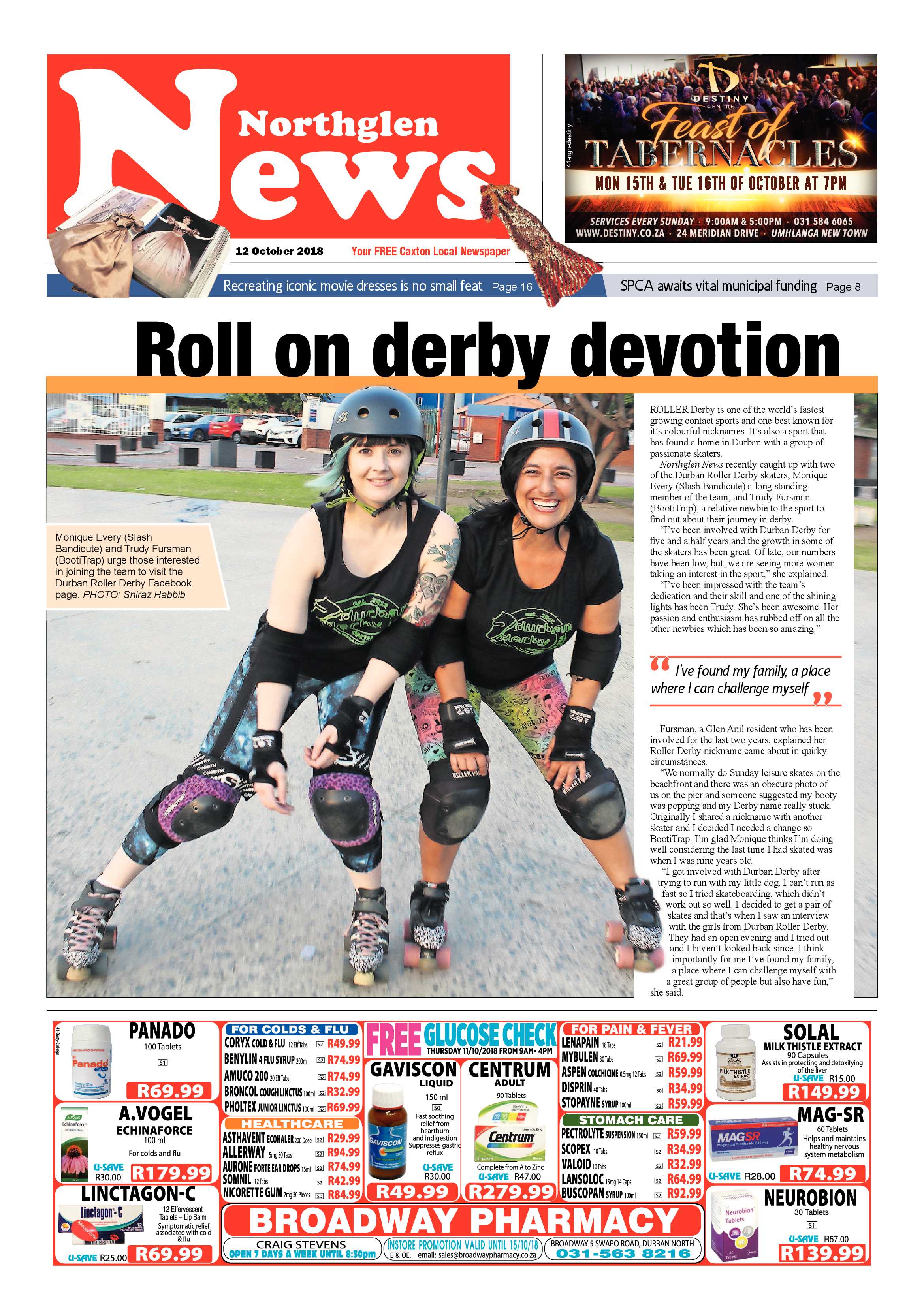 Northglen News 12 October 2018 page 1