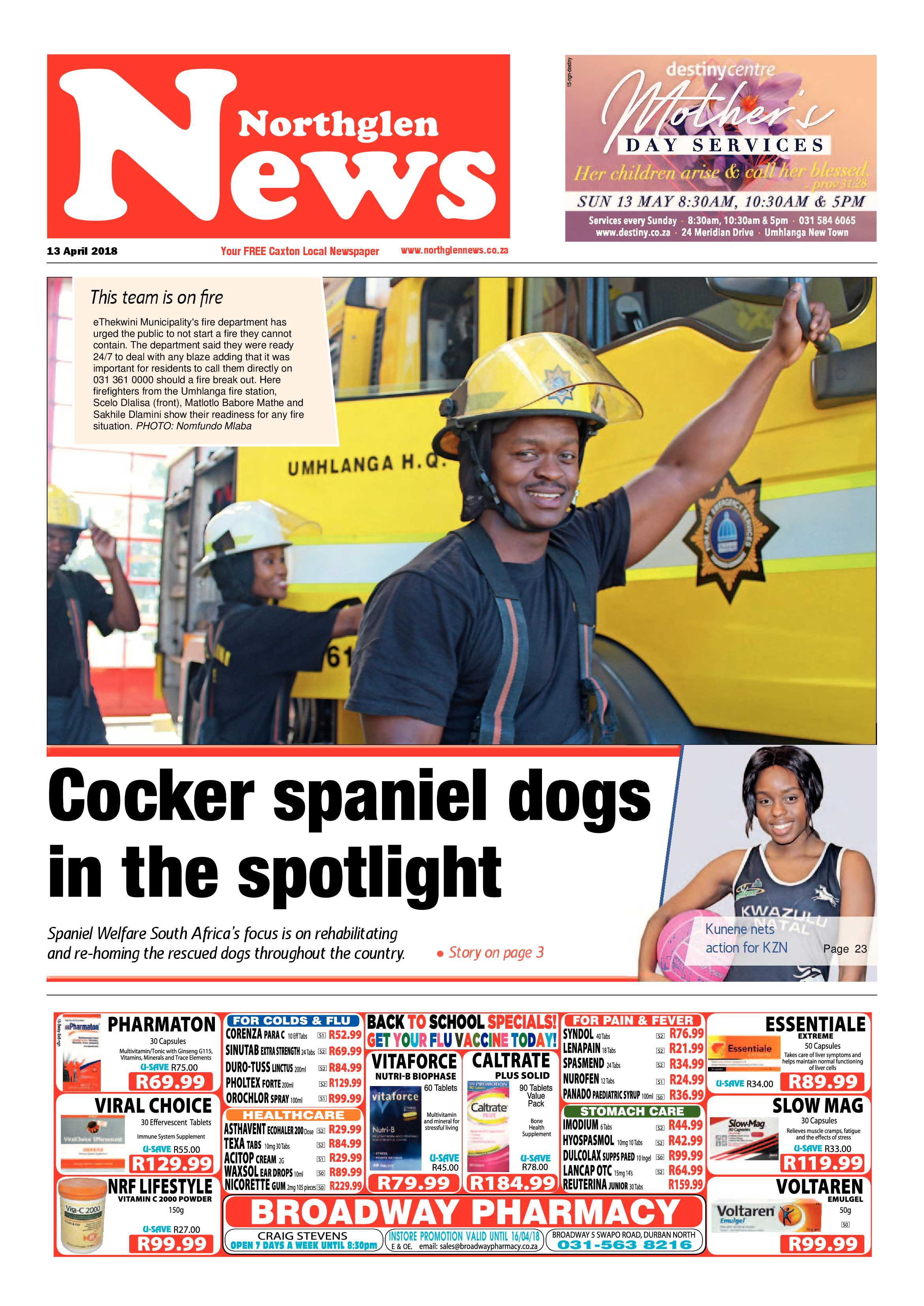 Northglen News 13 April 2018 page 1