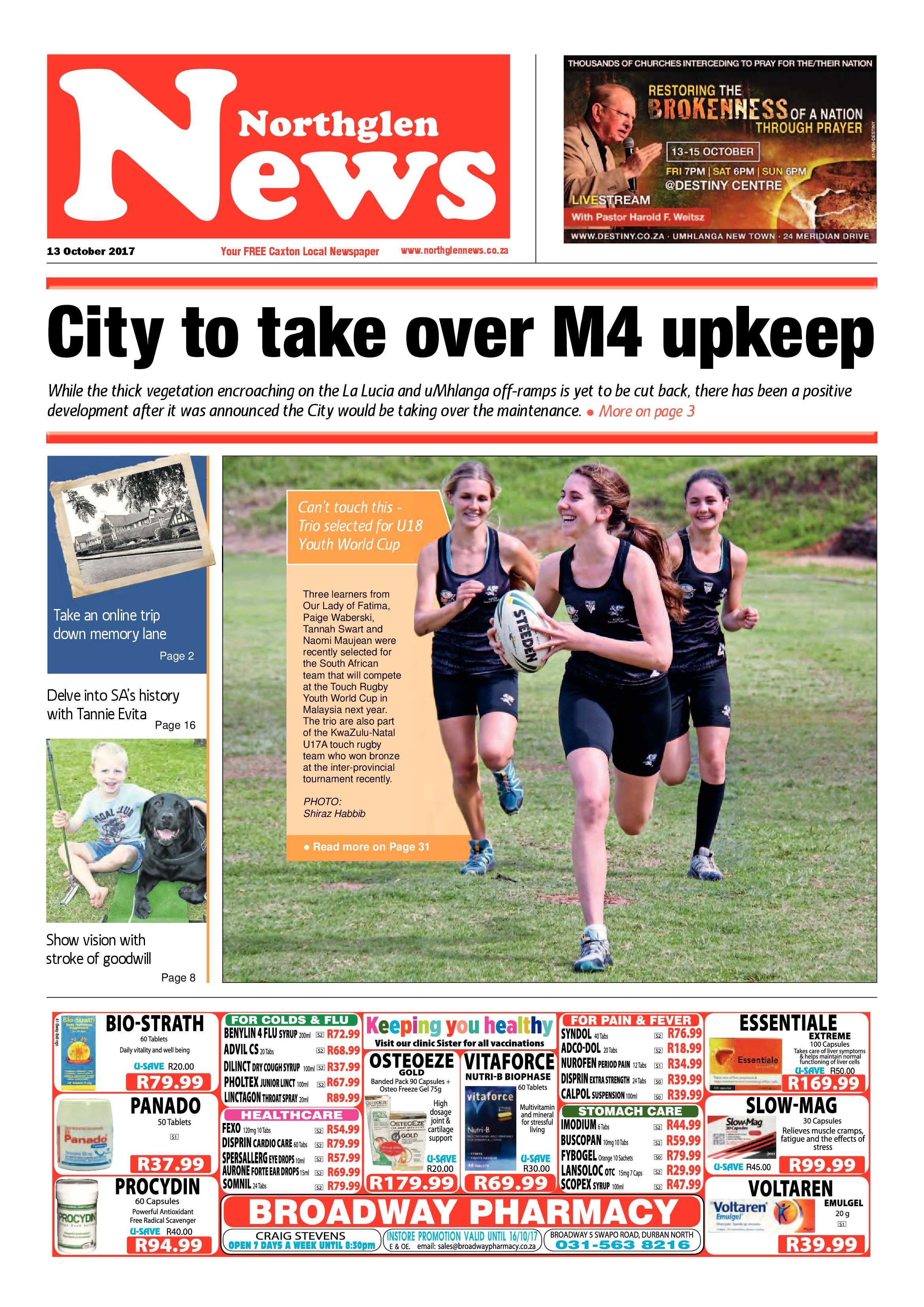 Northglen News 13 October 2017 page 1