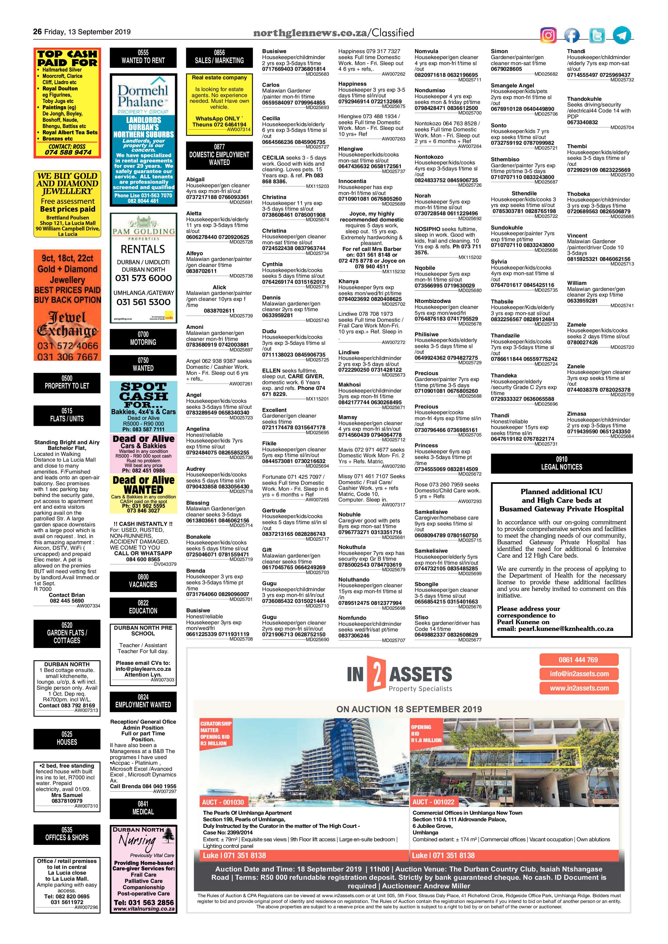 Northglen News 13 September 2019 page 26