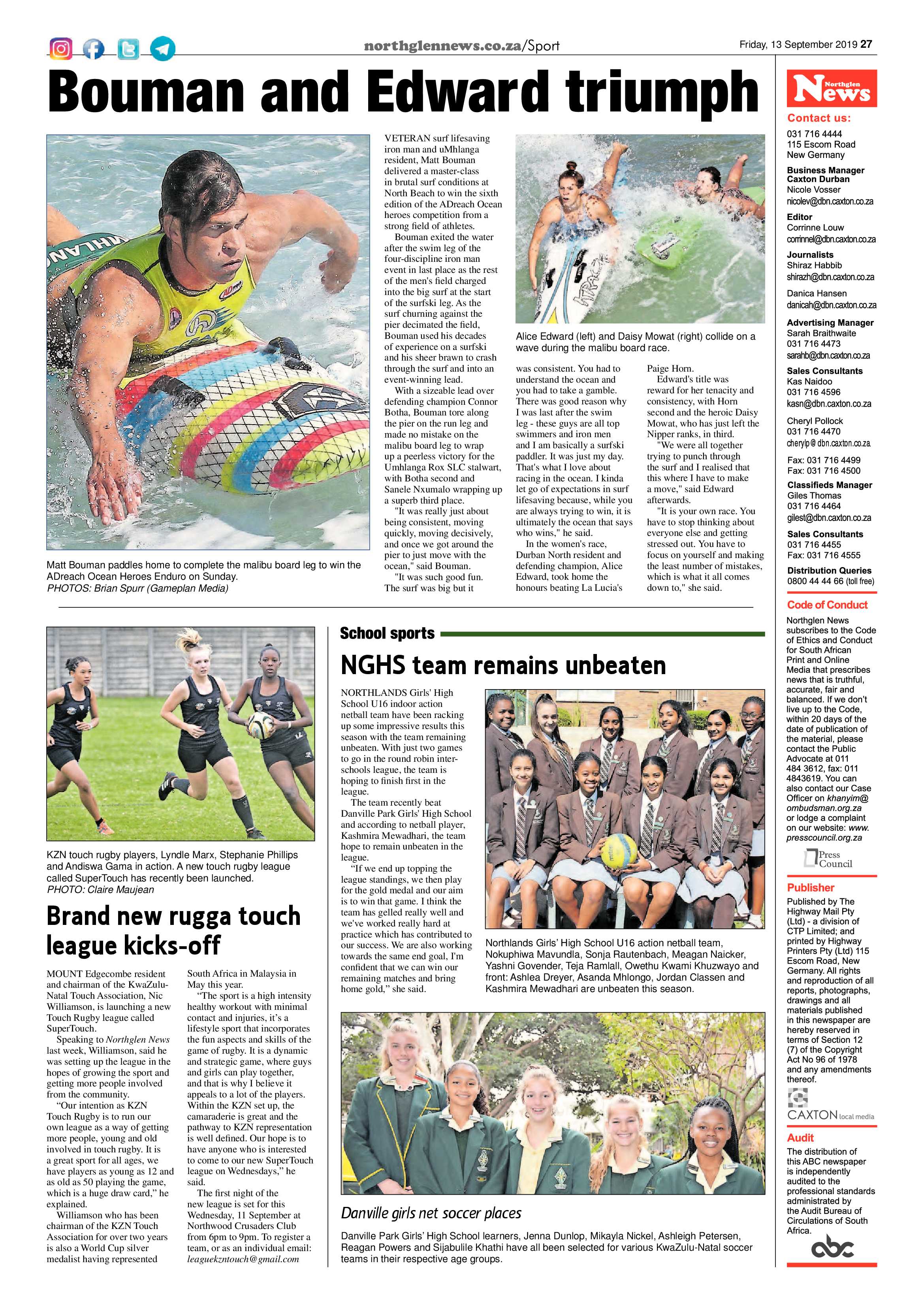 Northglen News 13 September 2019 page 27