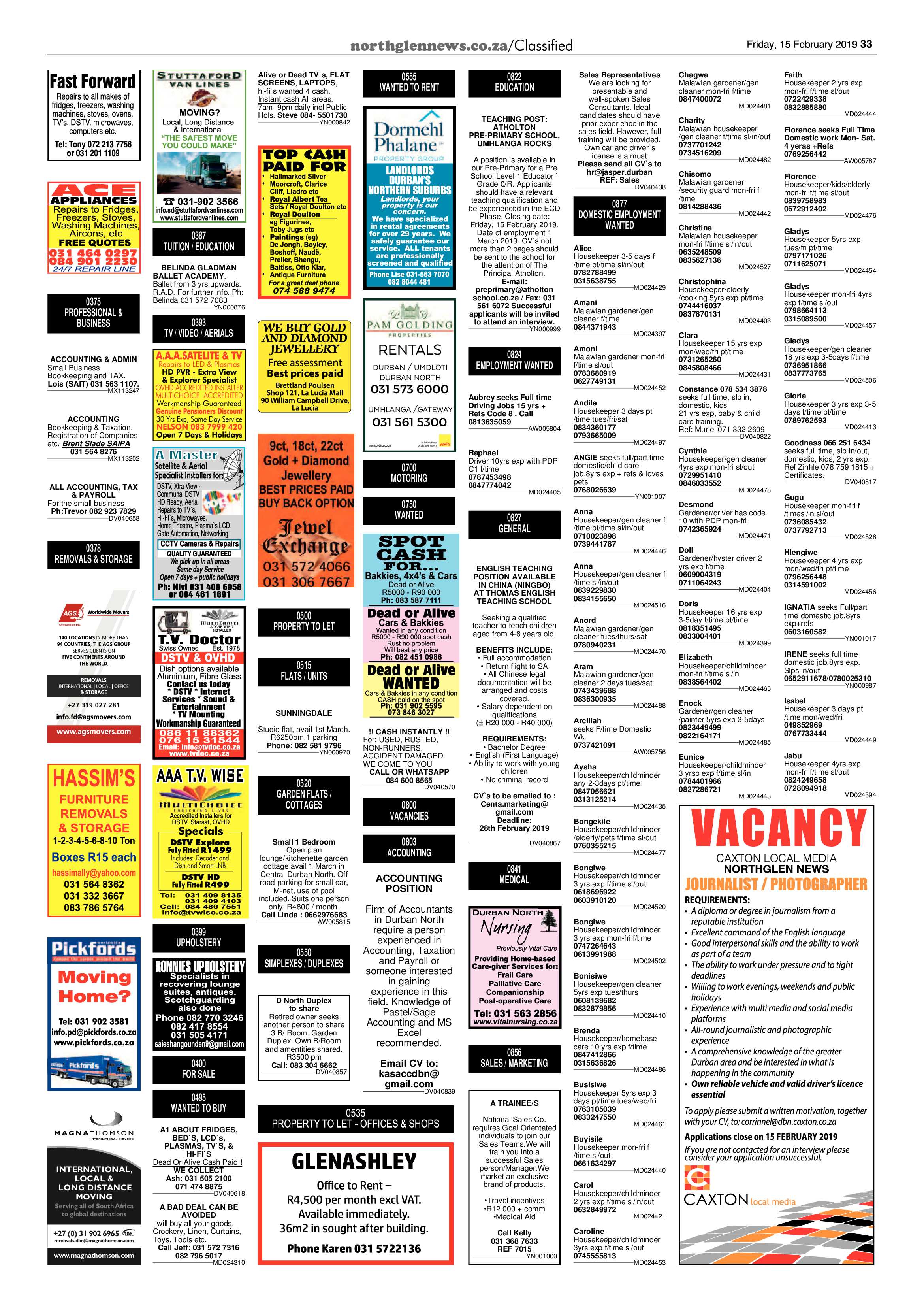 Northglen News 15 February 2019 page 33
