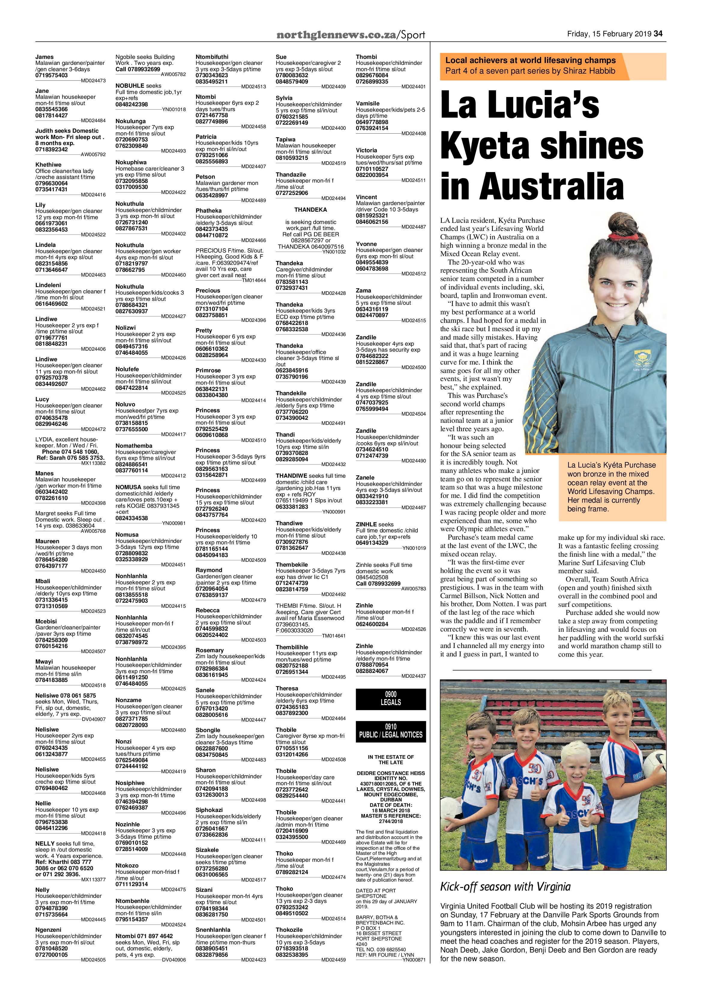 Northglen News 15 February 2019 page 34