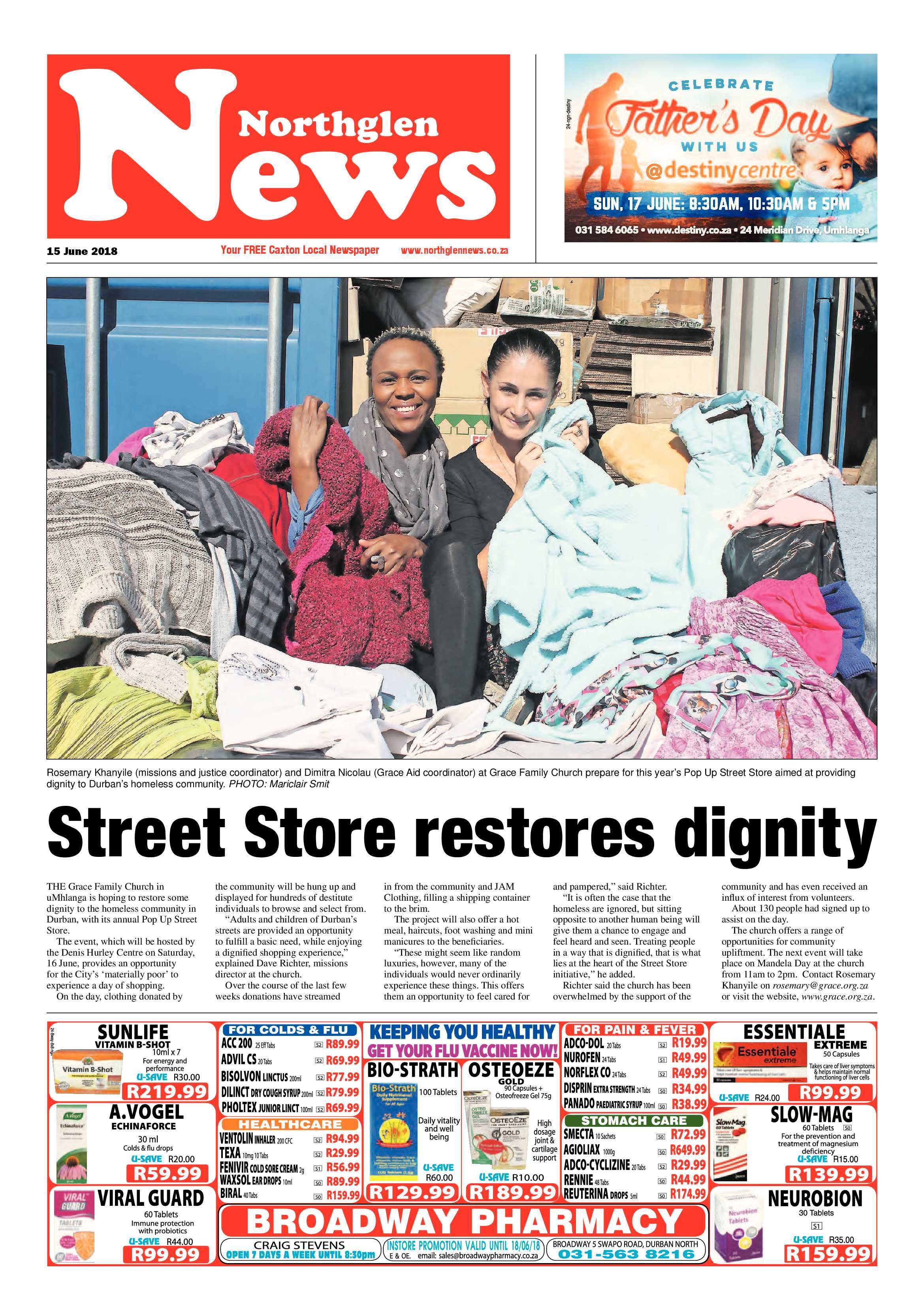 Northglen News 15 June 2018 page 1